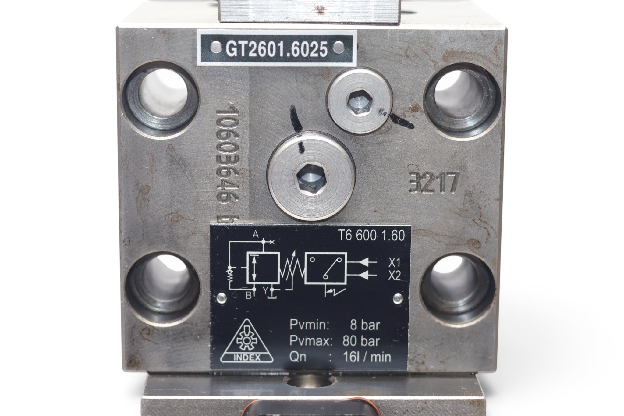 INDEX/BOTT GT2601.6025 KEYED PRESSURE REDUCING VALVE T6 600 1.60 - Image 2