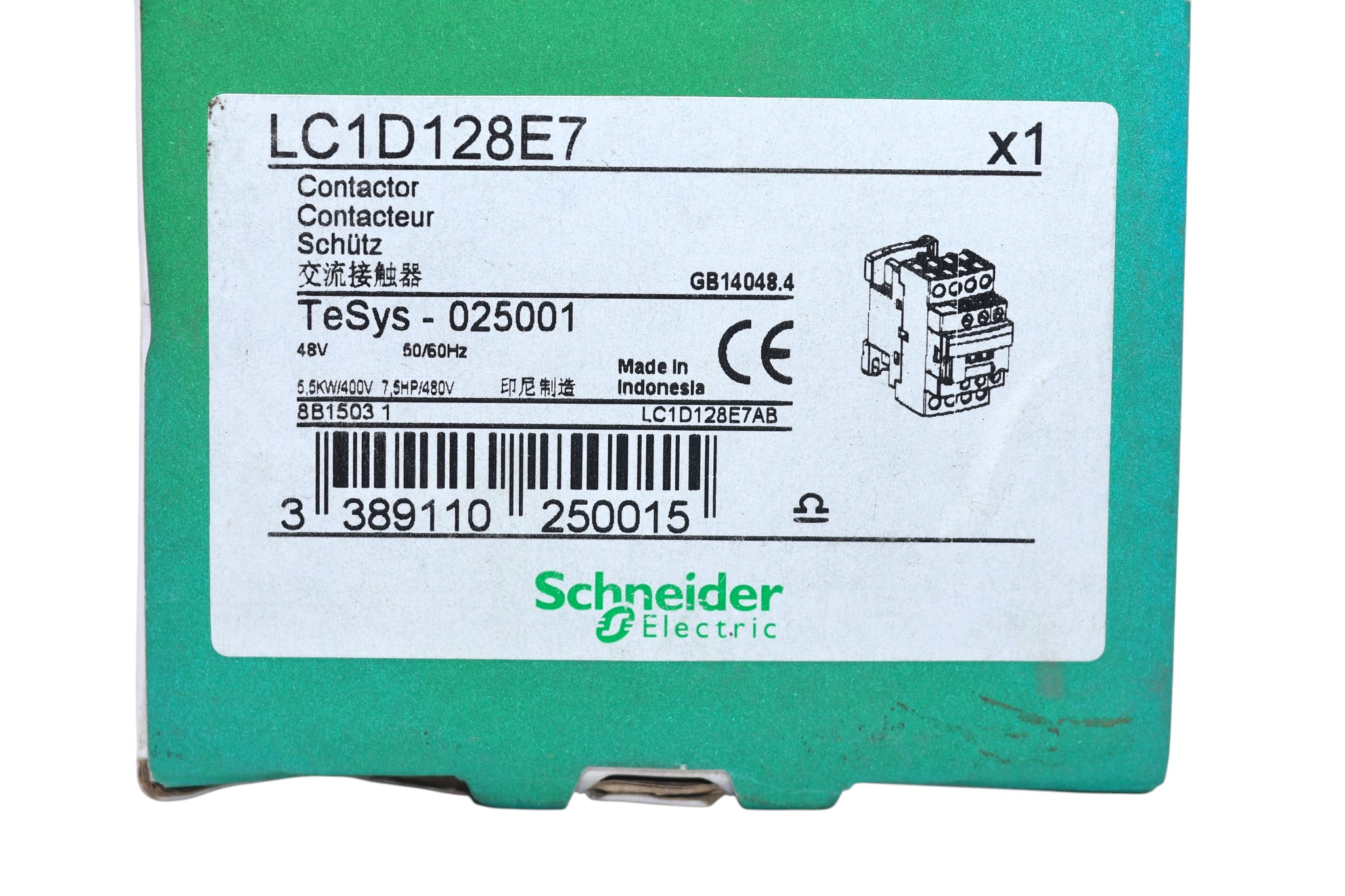 SCHNEIDER LC1D128E7 CONTACTOR 48 V (5.5 Kw) - Image 2