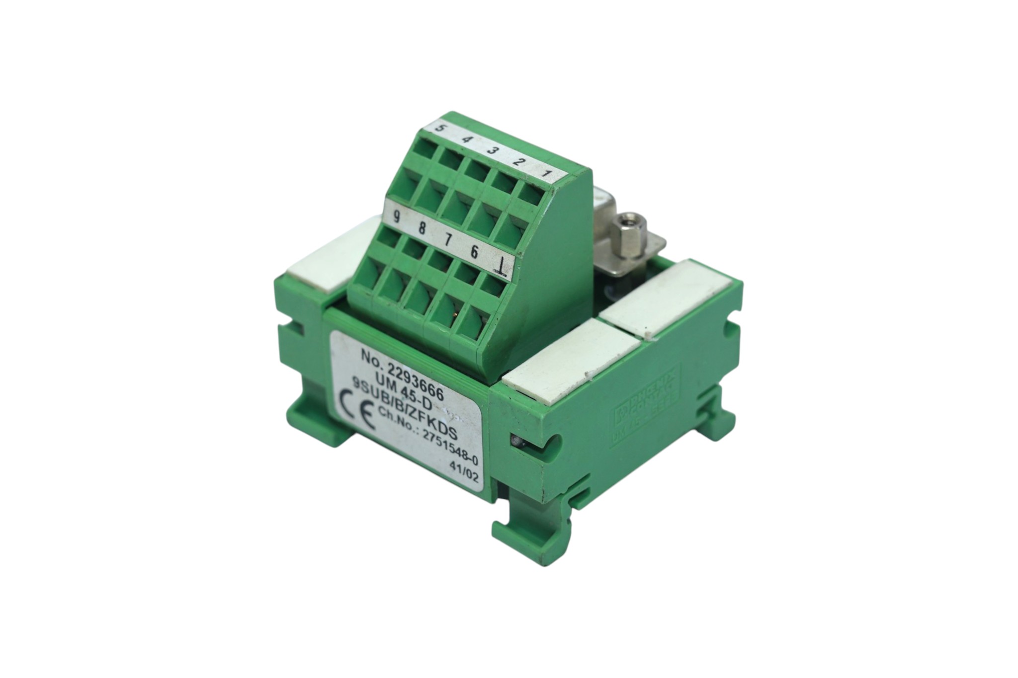 PHOENIX CONTACT UM 45-D 9SUB/B/ZFKDS TERMINATION BOARD 2293666