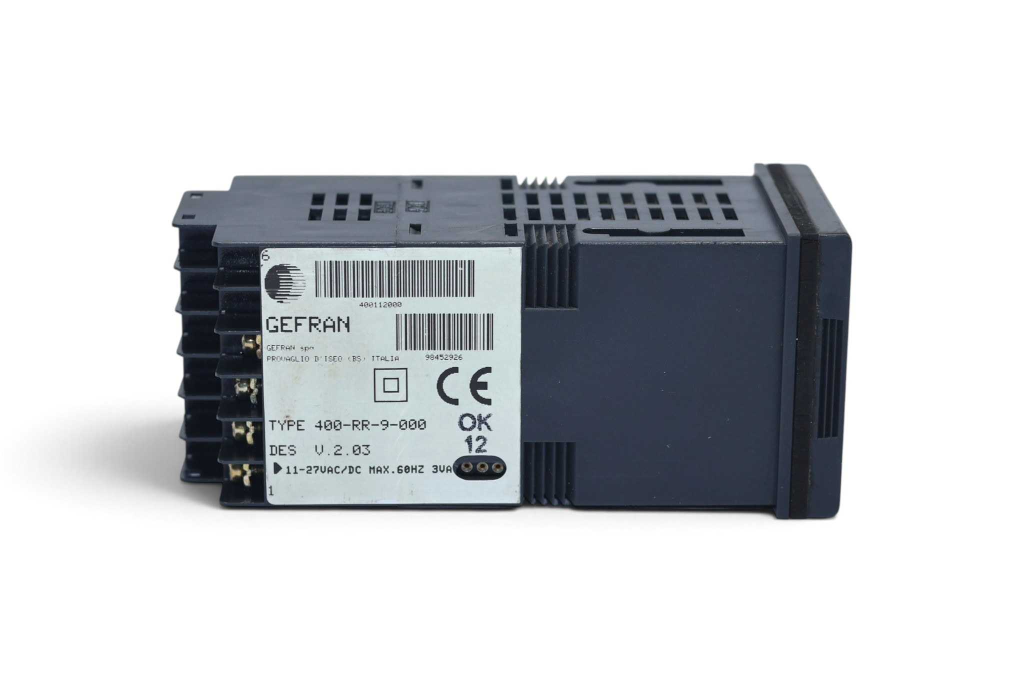 GEFRAN 400-RR-9-000 TEMPERATURE CONTROLLER F000043 - Image 3