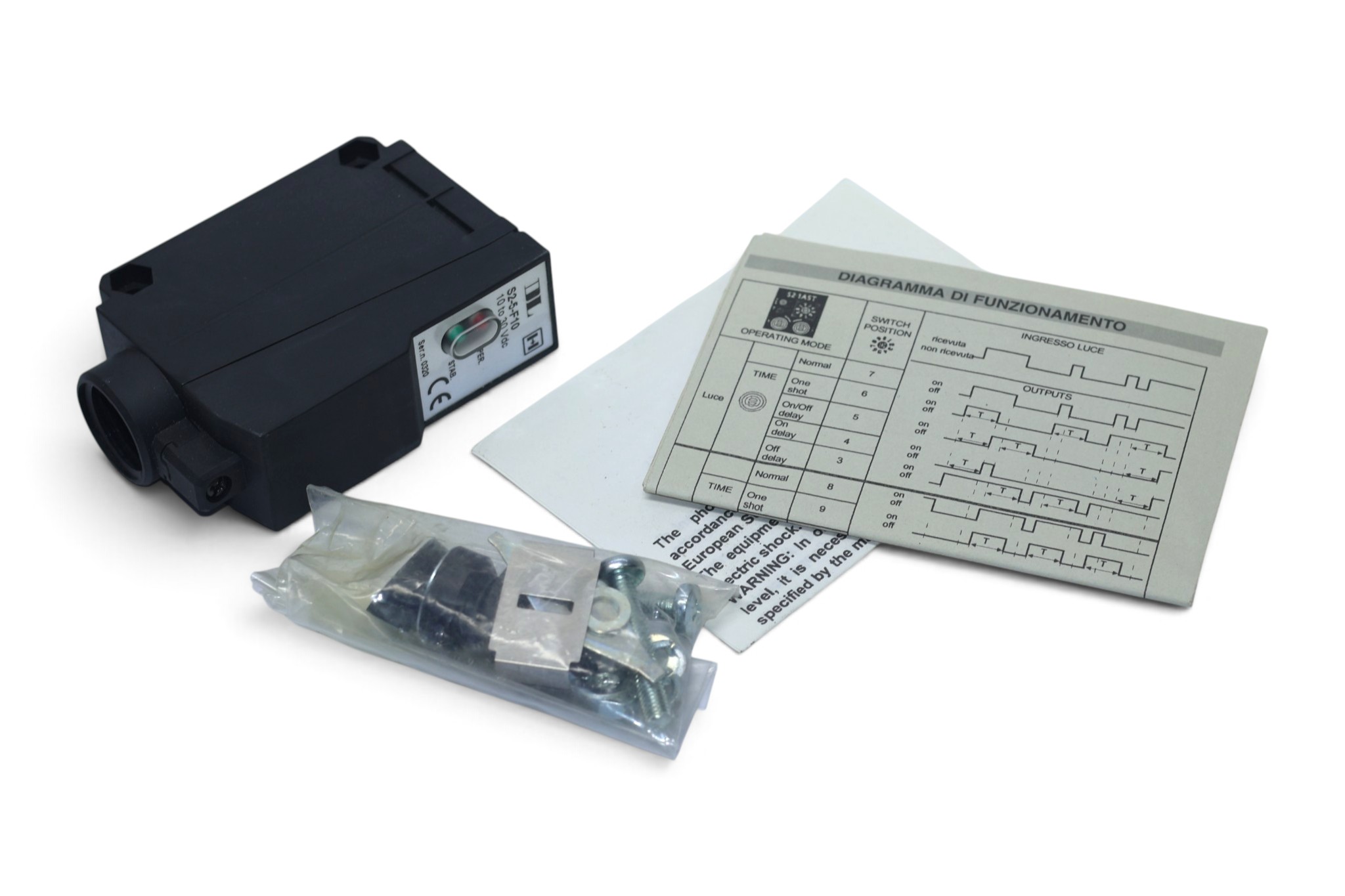 DATALOGIC S2-5-F10 THROUGH-BEAM PHOTOELECTRIC SENSOR – RECEIVER J950200000