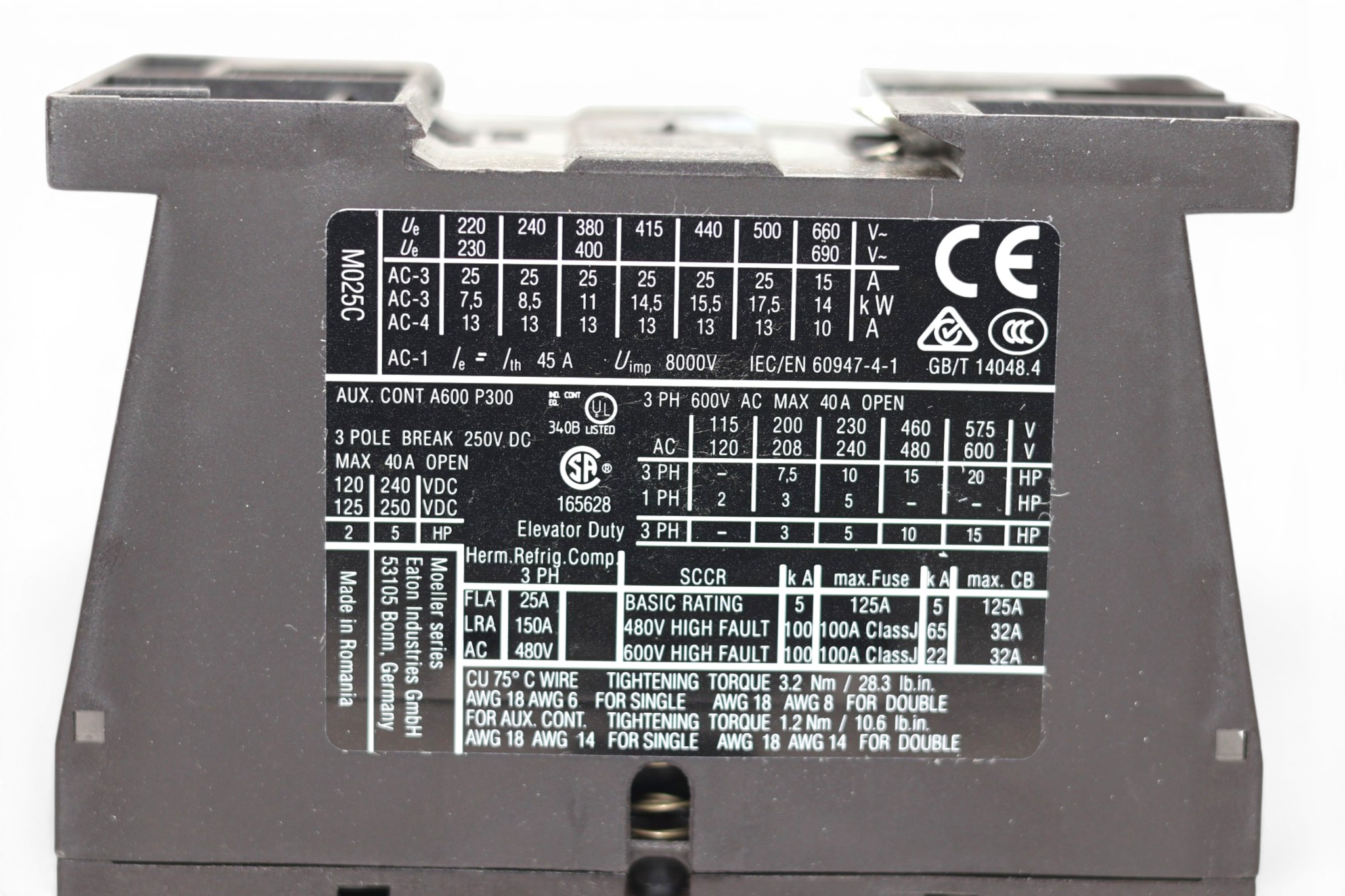 EATON DILM25-10(RDC24) CONTACTOR 11 KW (24-27 VDV) - Image 3