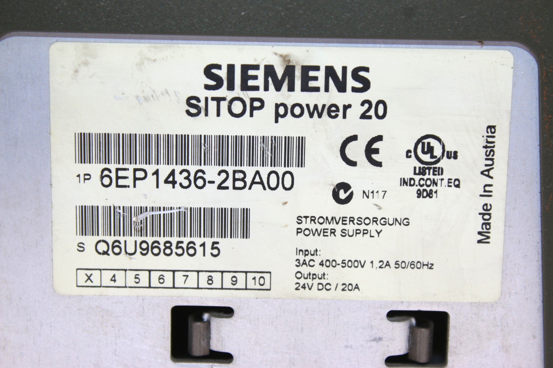 SIEMENS 6EP1436-2BA00 POWER SUPPLY (20A) - Image 2