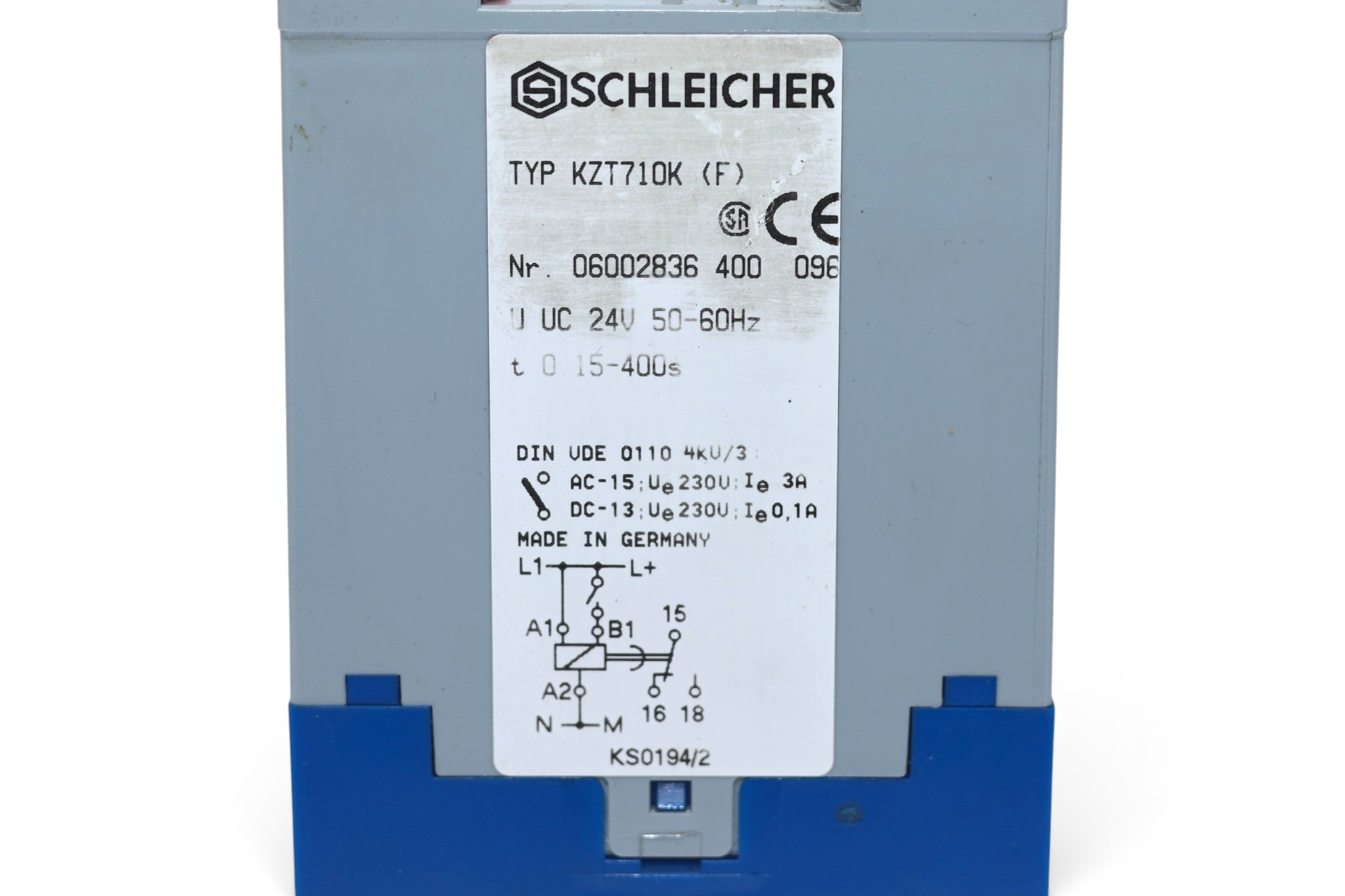 SCHLEICHER KZT710K TIME RELAY 06002836 (0.15 … 400 s) - Image 2