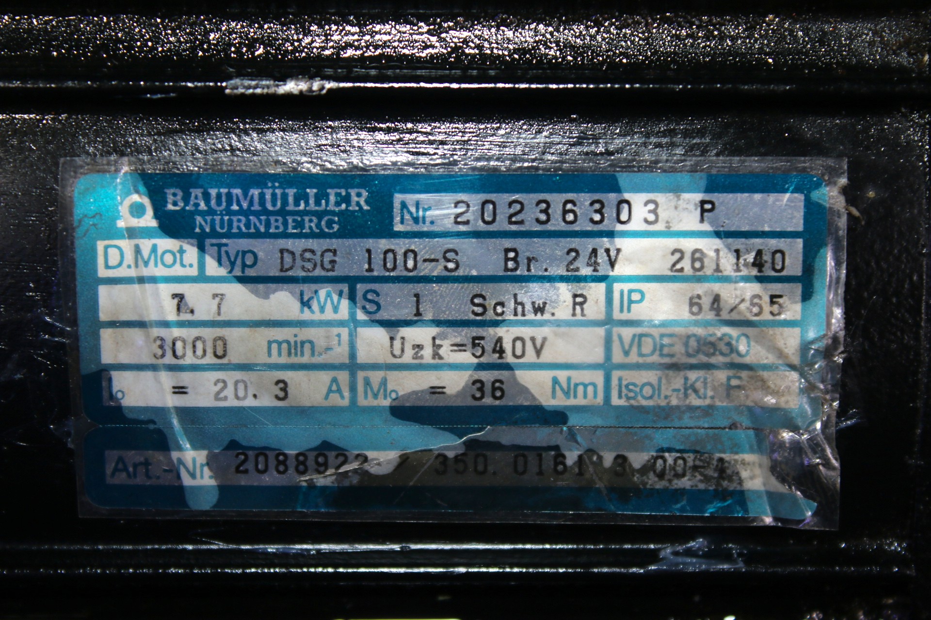 BAUMULLER DSG 100-S SERVO MOTOR - Image 2