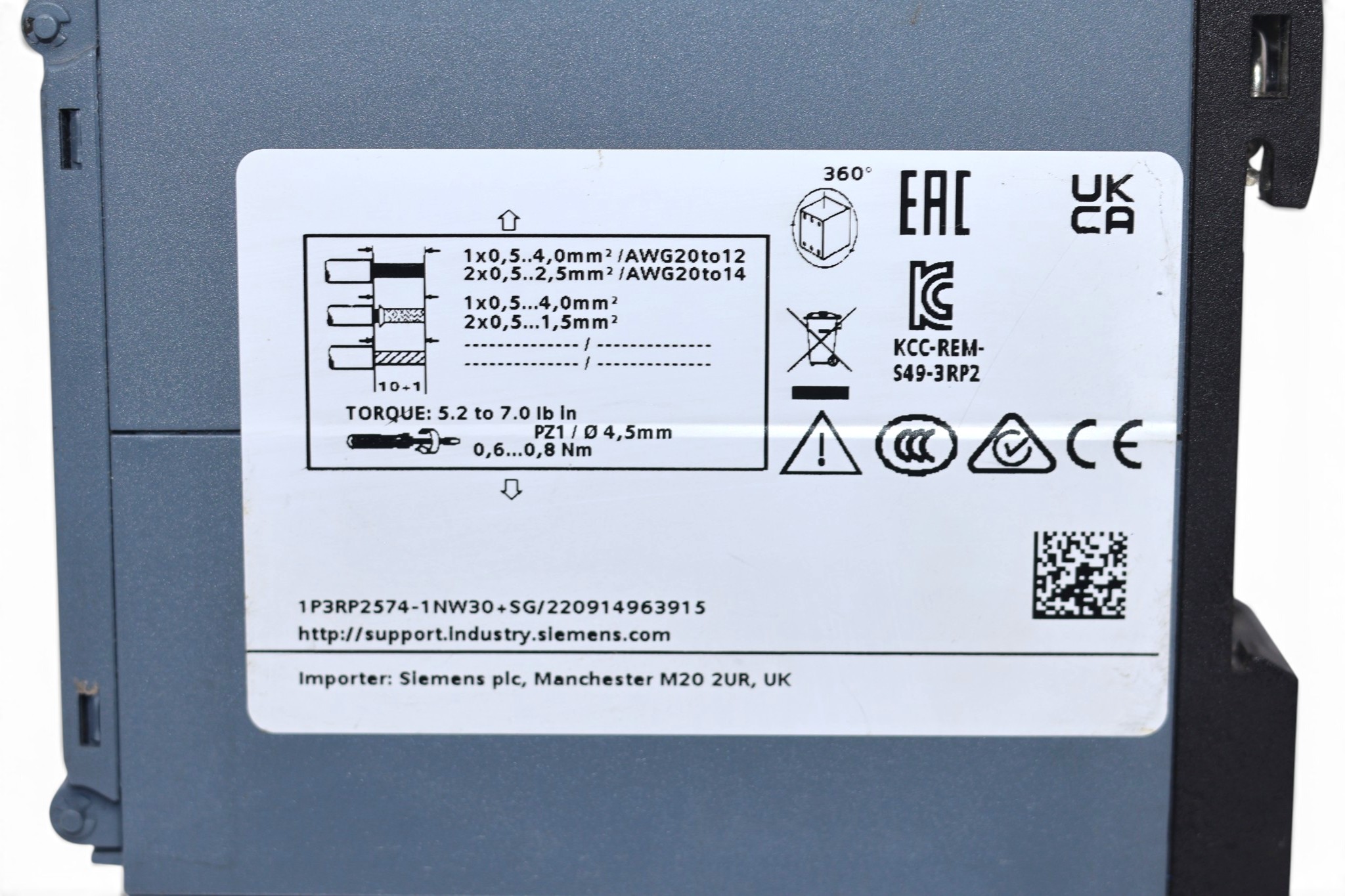 SIEMENS 3RP2574-1NW30 TIMING RELAY - Image 3