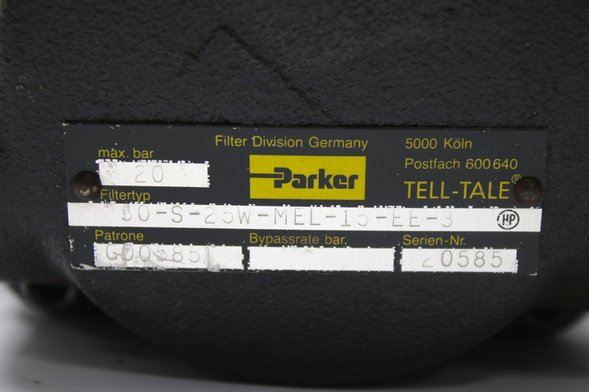 PARKER 50-S-25W-MEL-15-EE-3 HYDRAULIC AND LUBE FILTER TELL-TALE - Image 2
