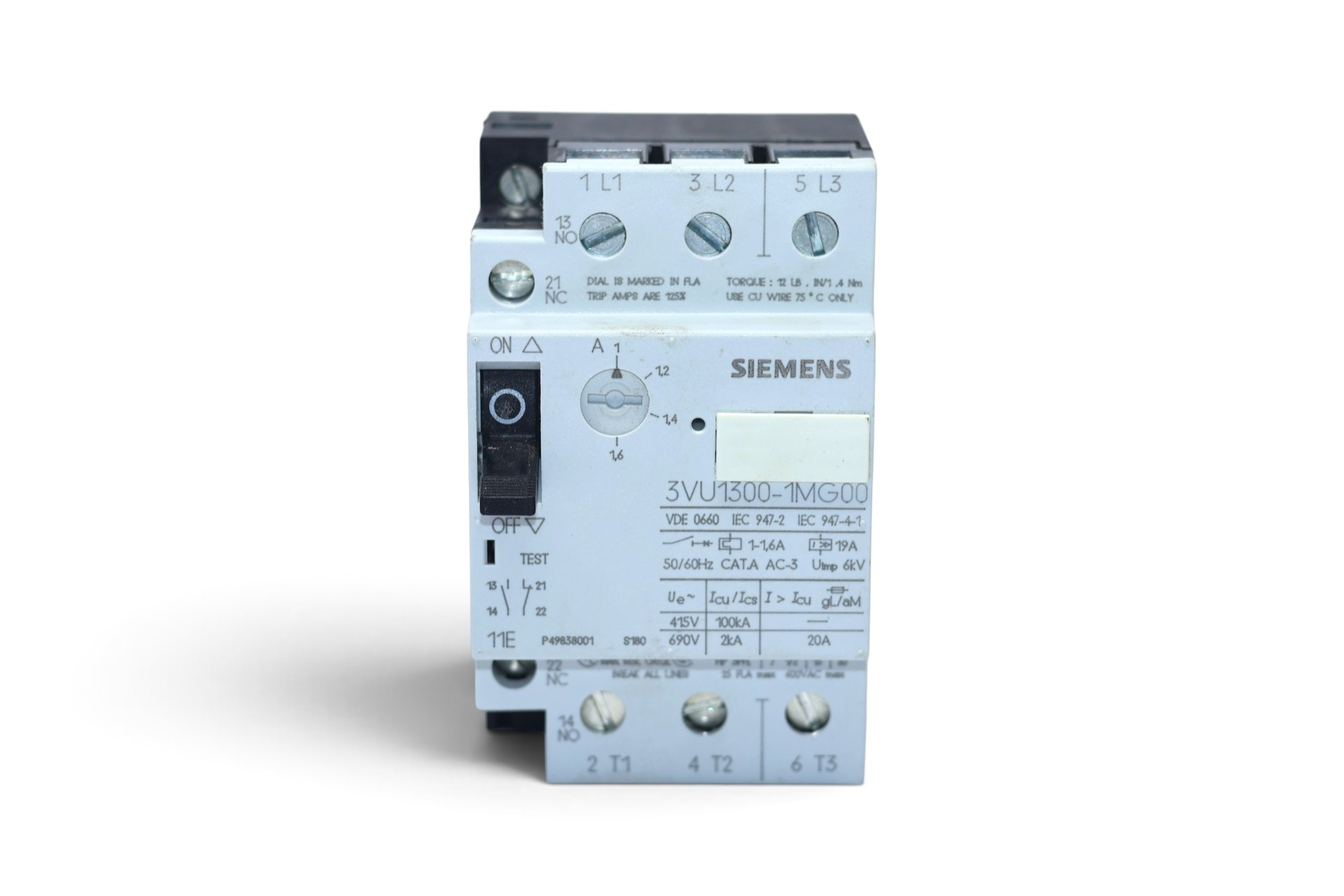 SIEMENS 3VU1300-1MG00 CIRCUIT BREAKER - Image 5