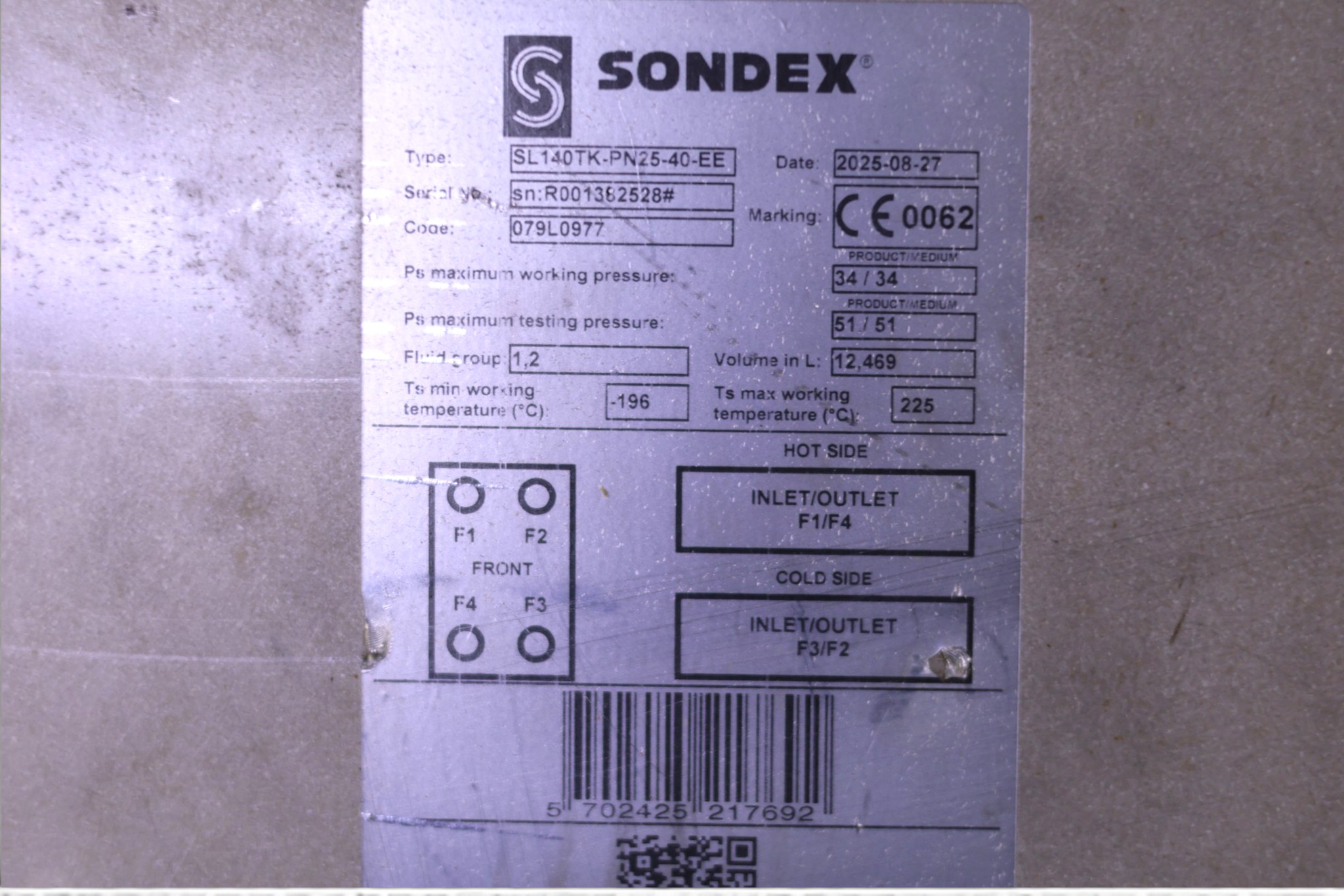 SONDEX SL140TK-PN25-40-EE PLATE HEAT EXCHANGER - Image 6