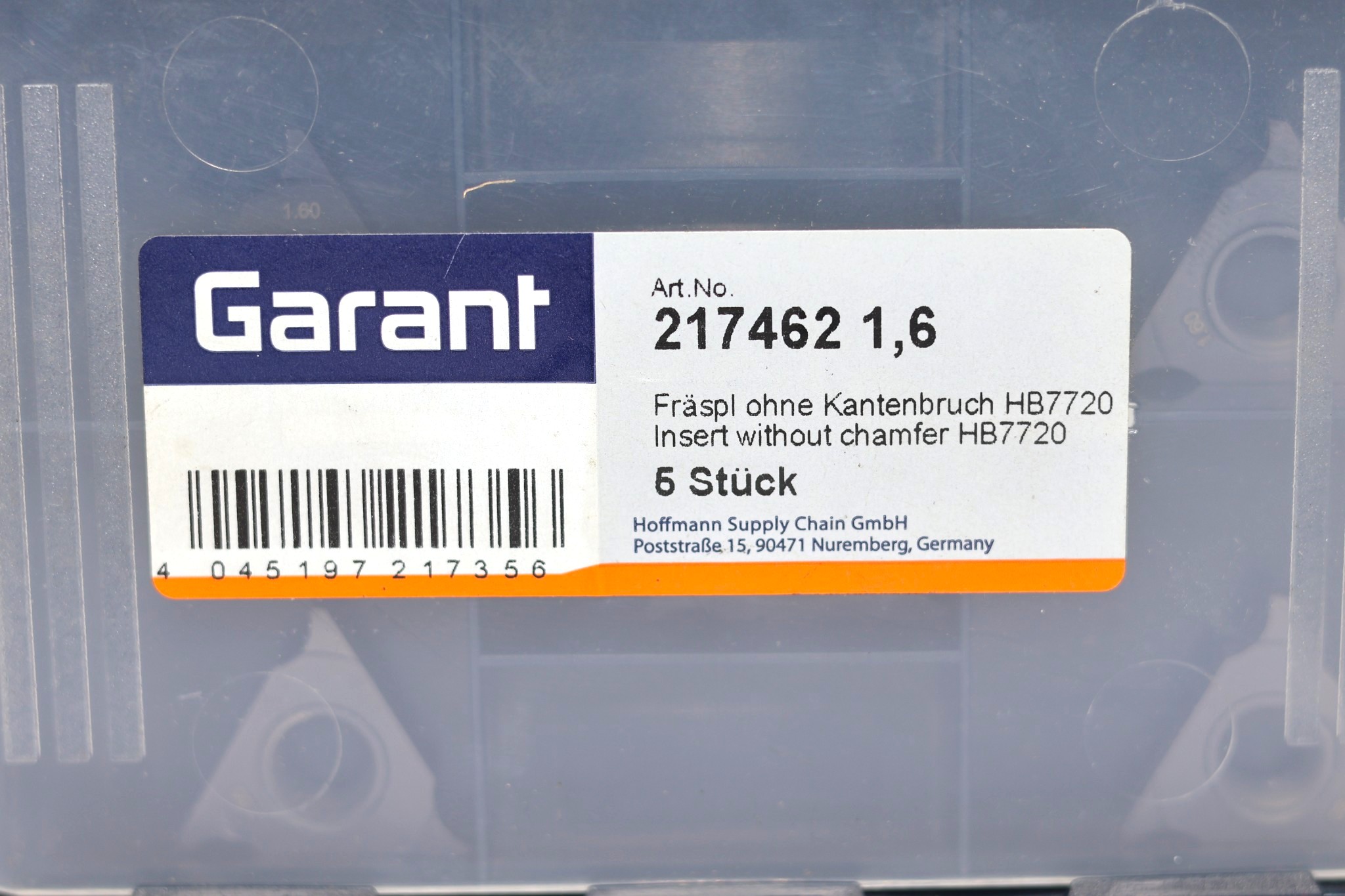 GARANT HB7720 MILLING INSERT 217462 1,6 - Image 2