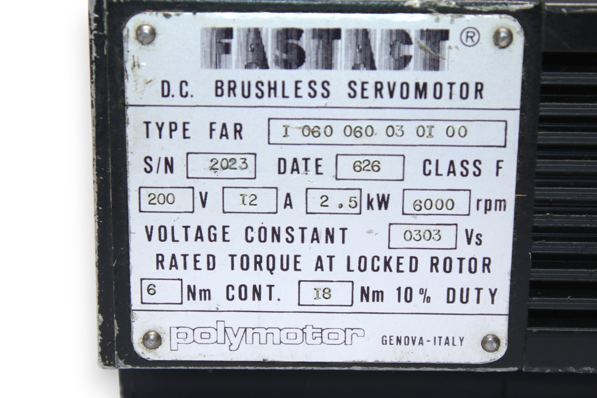 FASTACT I 060 060 03 0I 00 BRUSHLESS SERVOMOTOR - Image 2