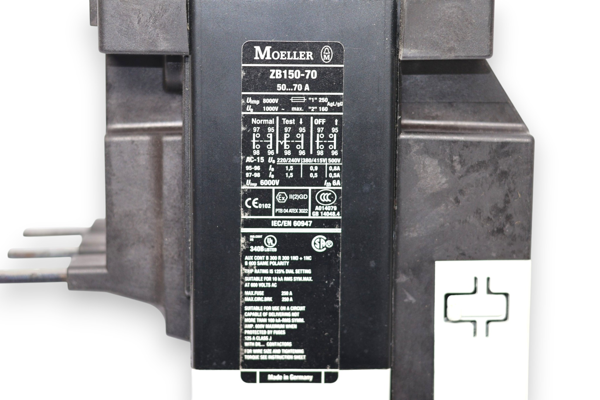 MOELLER ZB150-70 OVERLOAD RELAY 278463 - Image 3