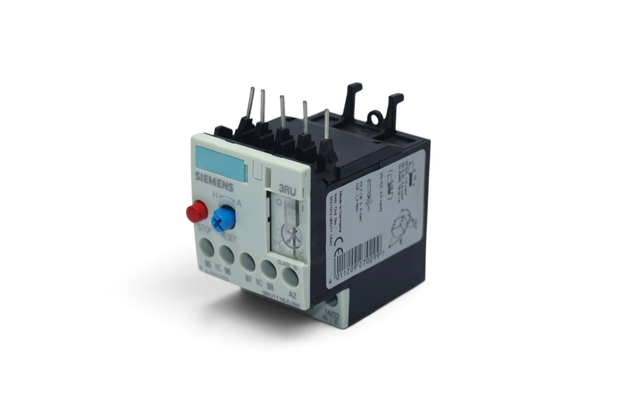SIEMENS 3RU1116-0JB0 OVERLOAD RELAY (0.7...1 A)