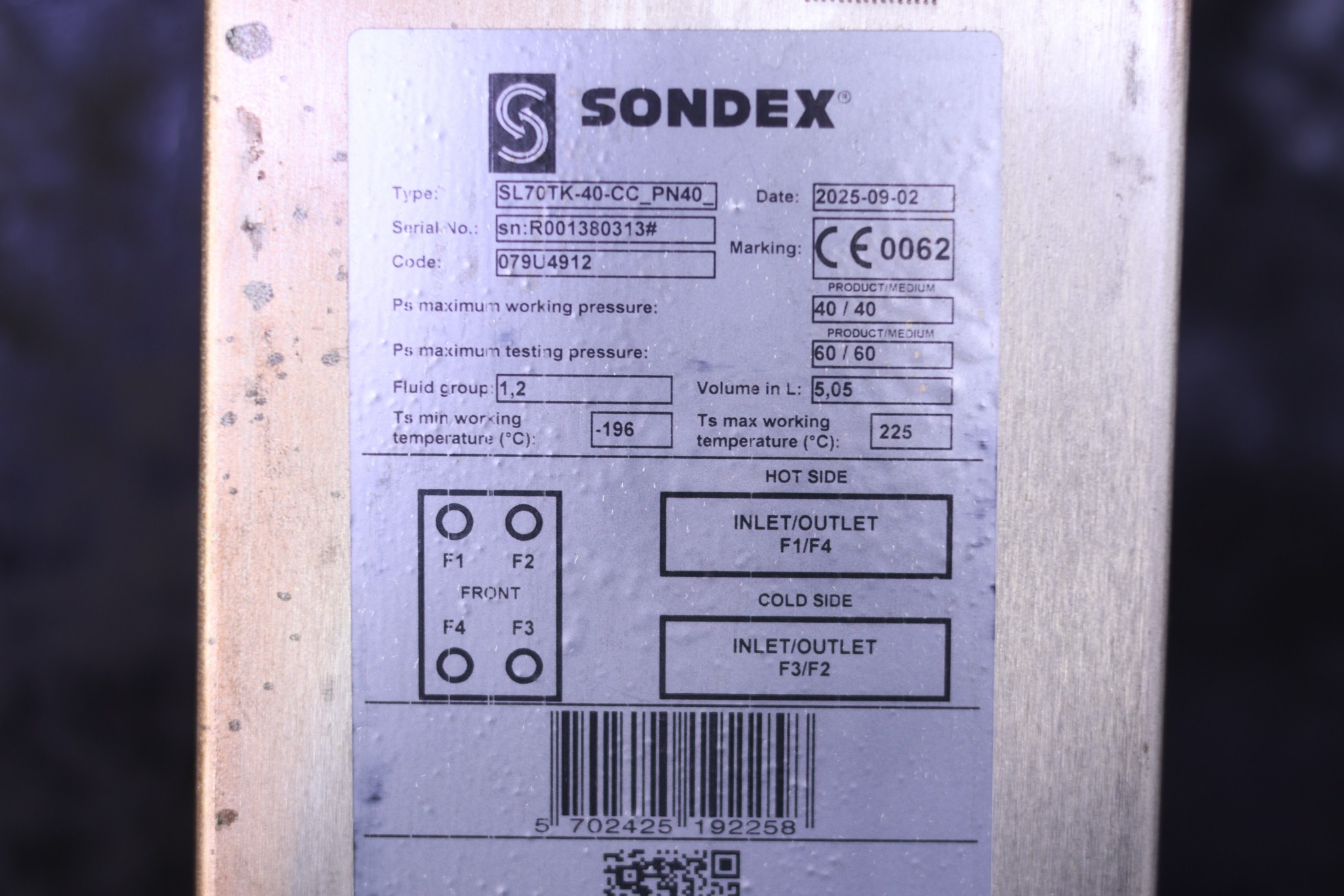SONDEX SL70TK-40-CC-PN40_ PLATE HEAT EXCHANGER - Image 7