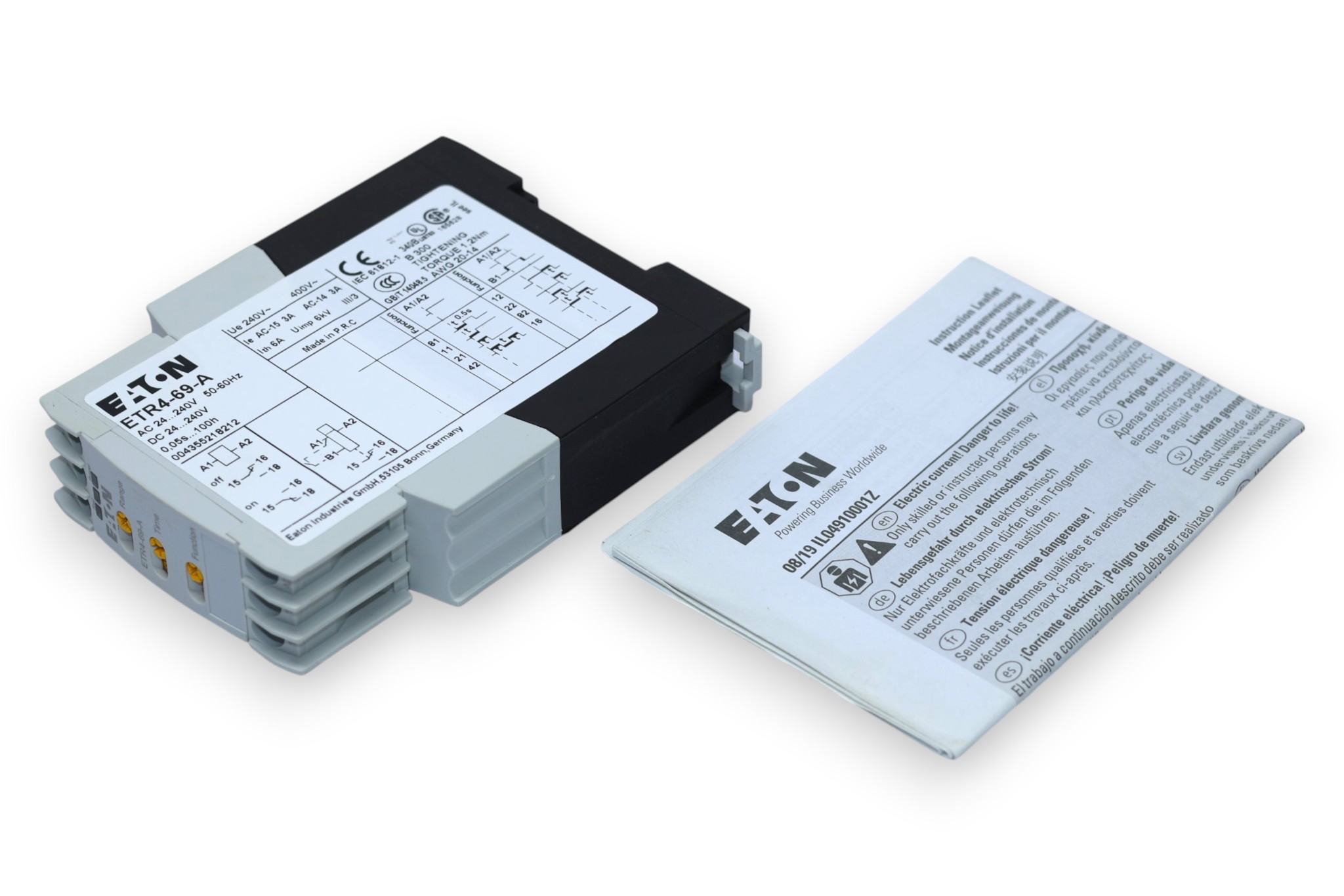 EATON ETR4-69-A(XTTR6A100H69B) TIMING RELAY 031891