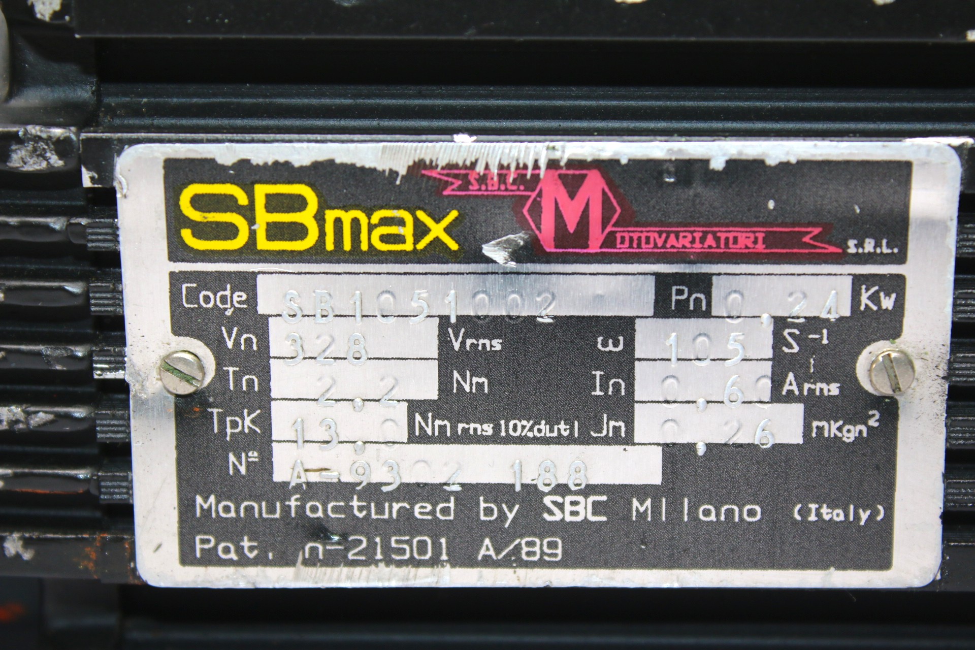 S.B.C SB1051002 SERVO MOTOR - Image 2