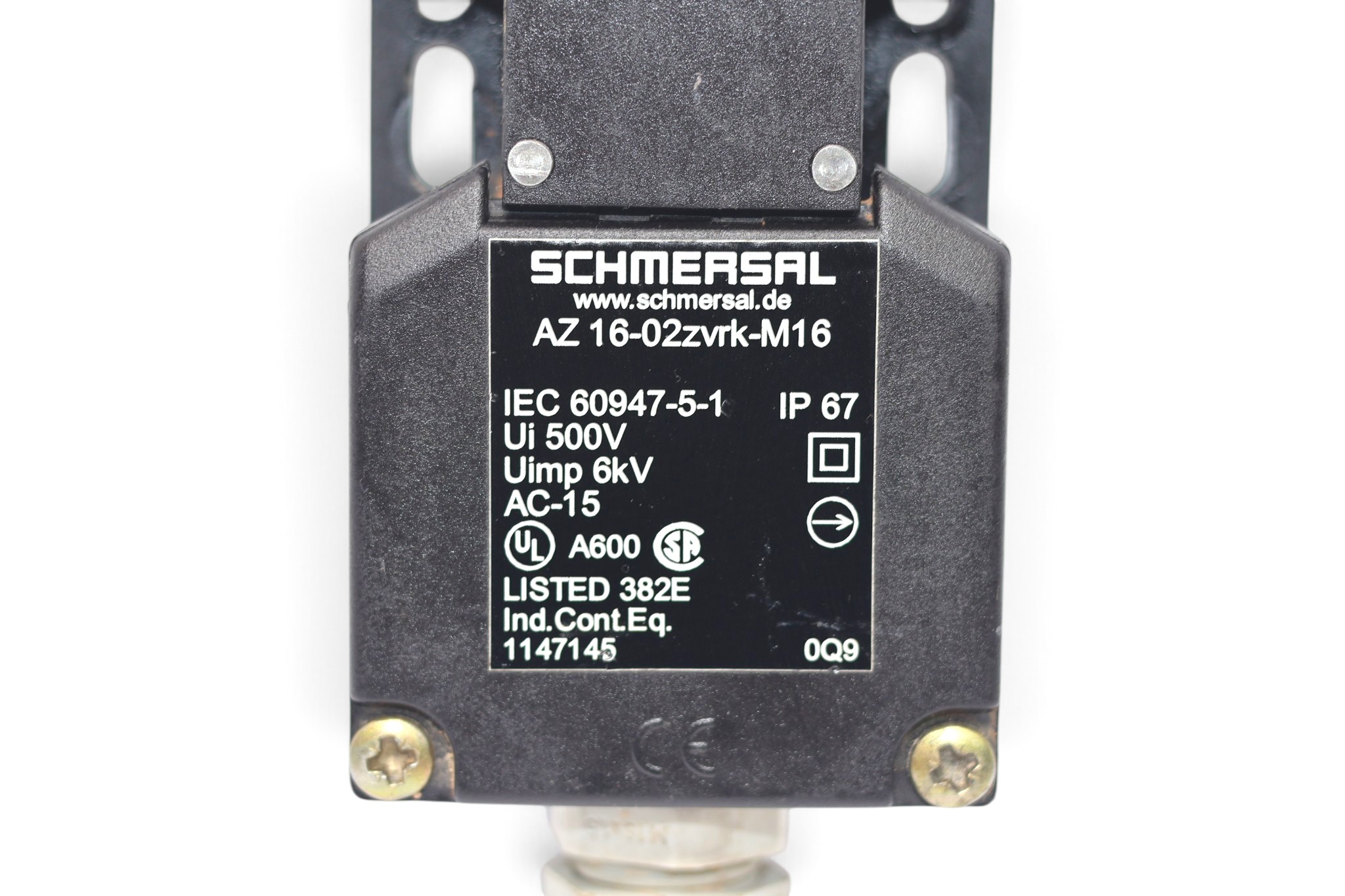 SCHMERSAL AZ 16-02ZVRK-M16 SAFETY SWITCH 101147145 - Image 2
