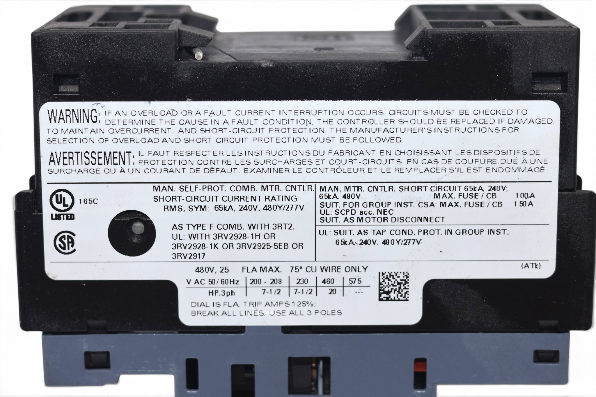 SIEMENS 3RV2021-4DA10 CIRCUIT BREAKER - Image 2