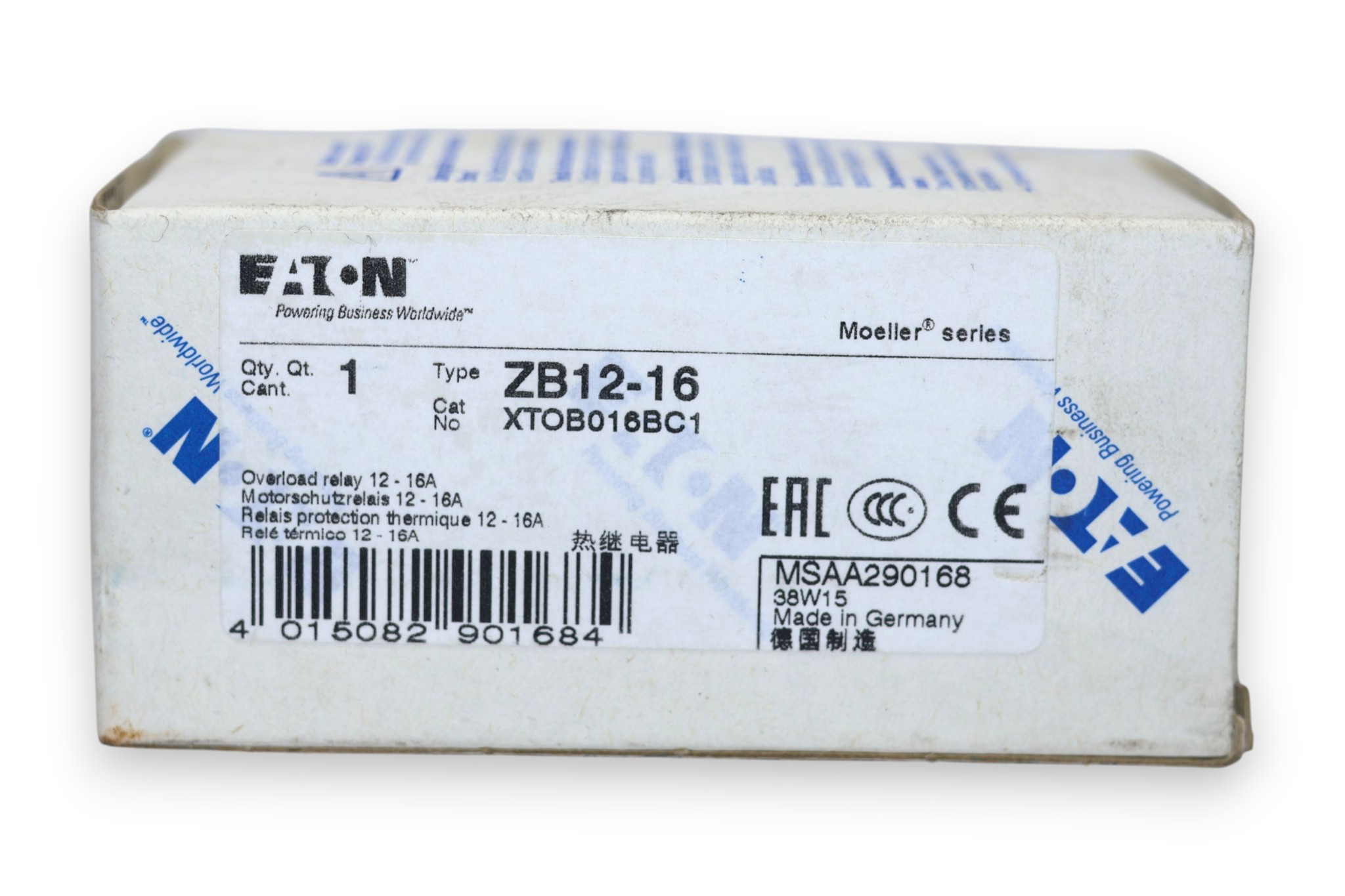 EATON ZB12-16 OVERLOAD RELAY 290168 - Image 2
