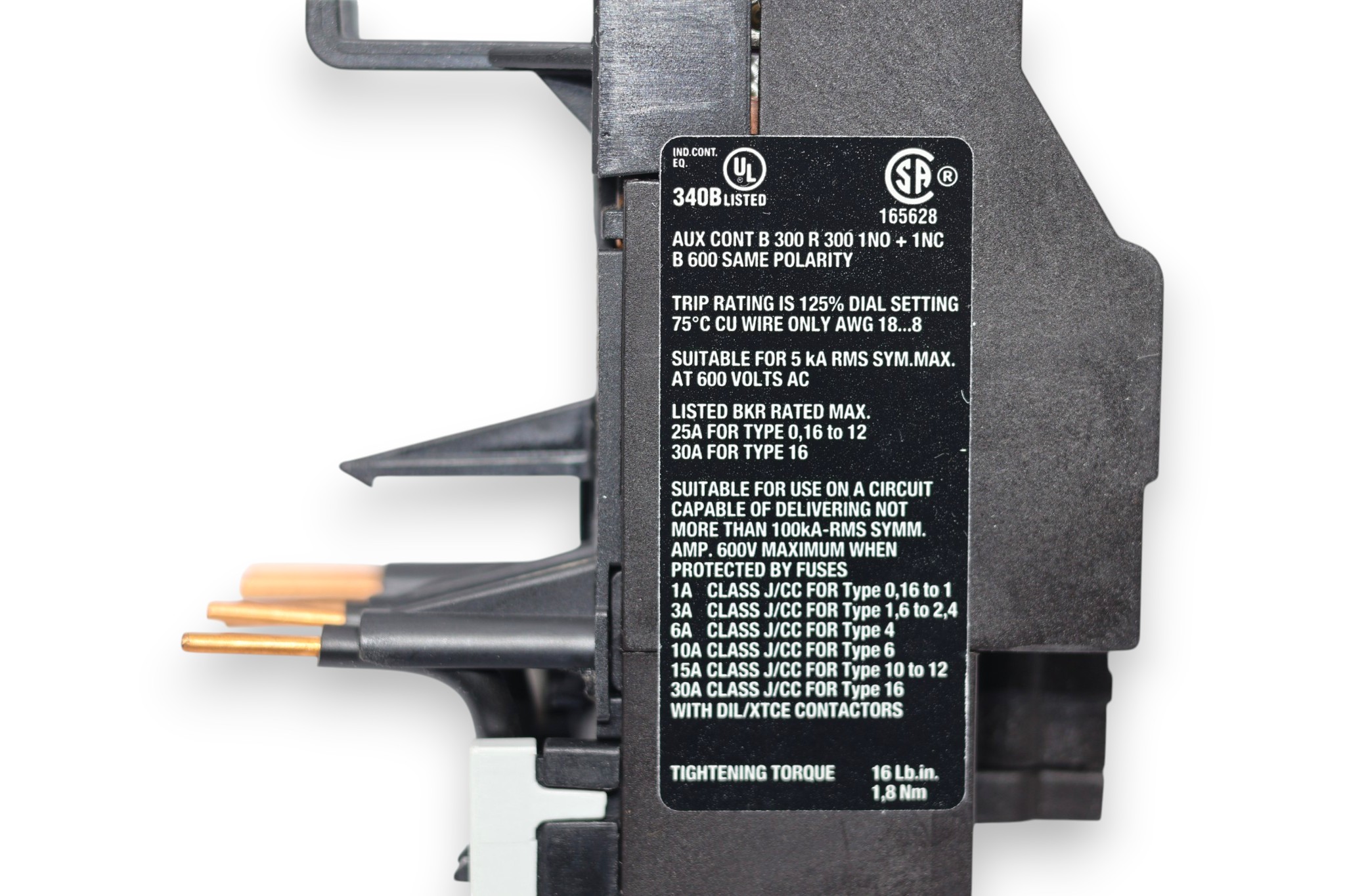 EATON ZB12-16 OVERLOAD RELAY 290168 - Image 3