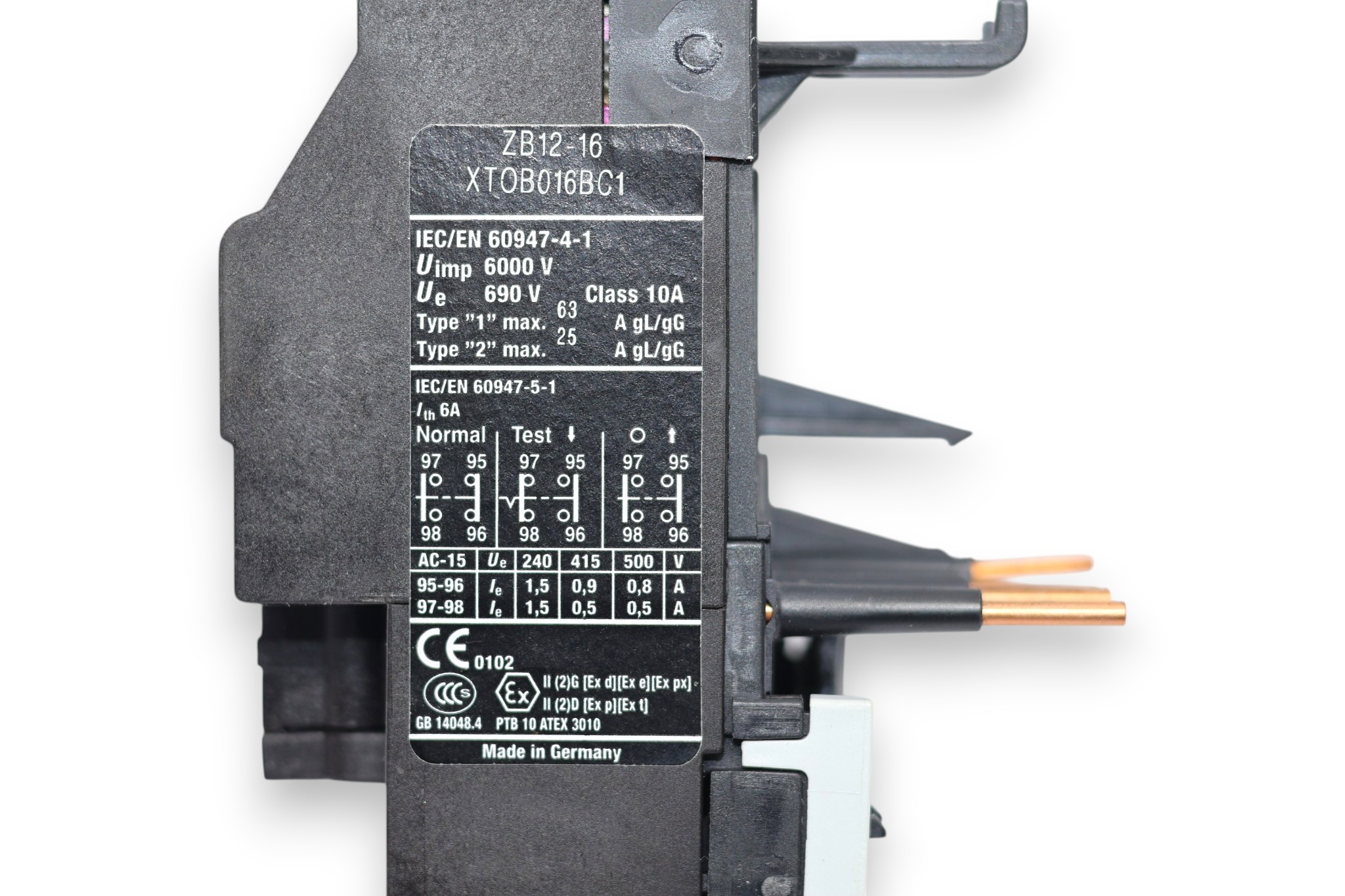 EATON ZB12-16 OVERLOAD RELAY 290168 - Image 4