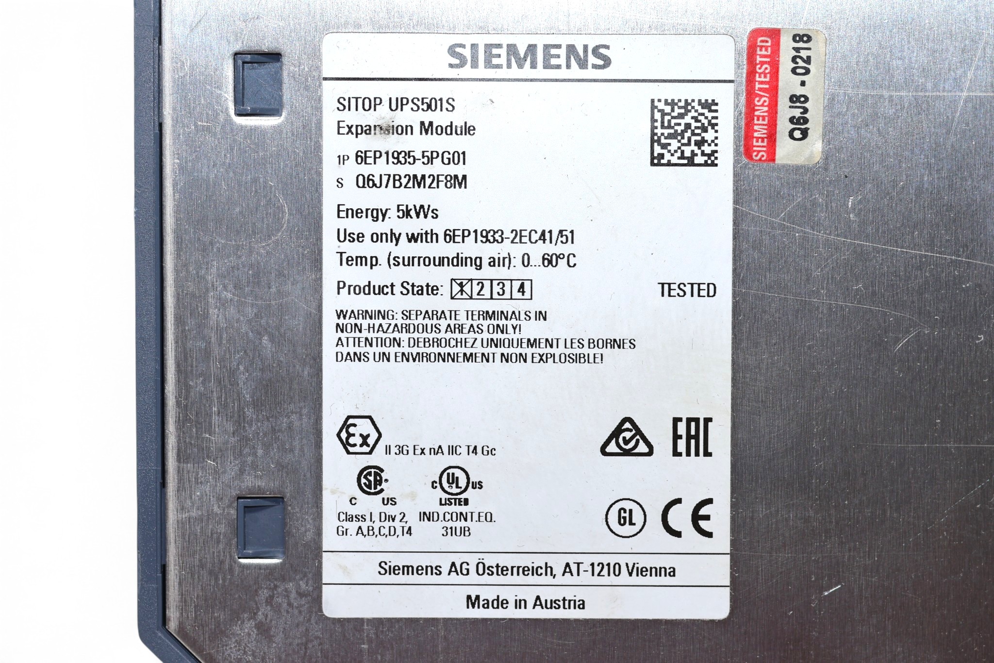 SIEMENS 6EP1935-5PG01 EXPANSION MODULE SITOP UPS501S - Image 2