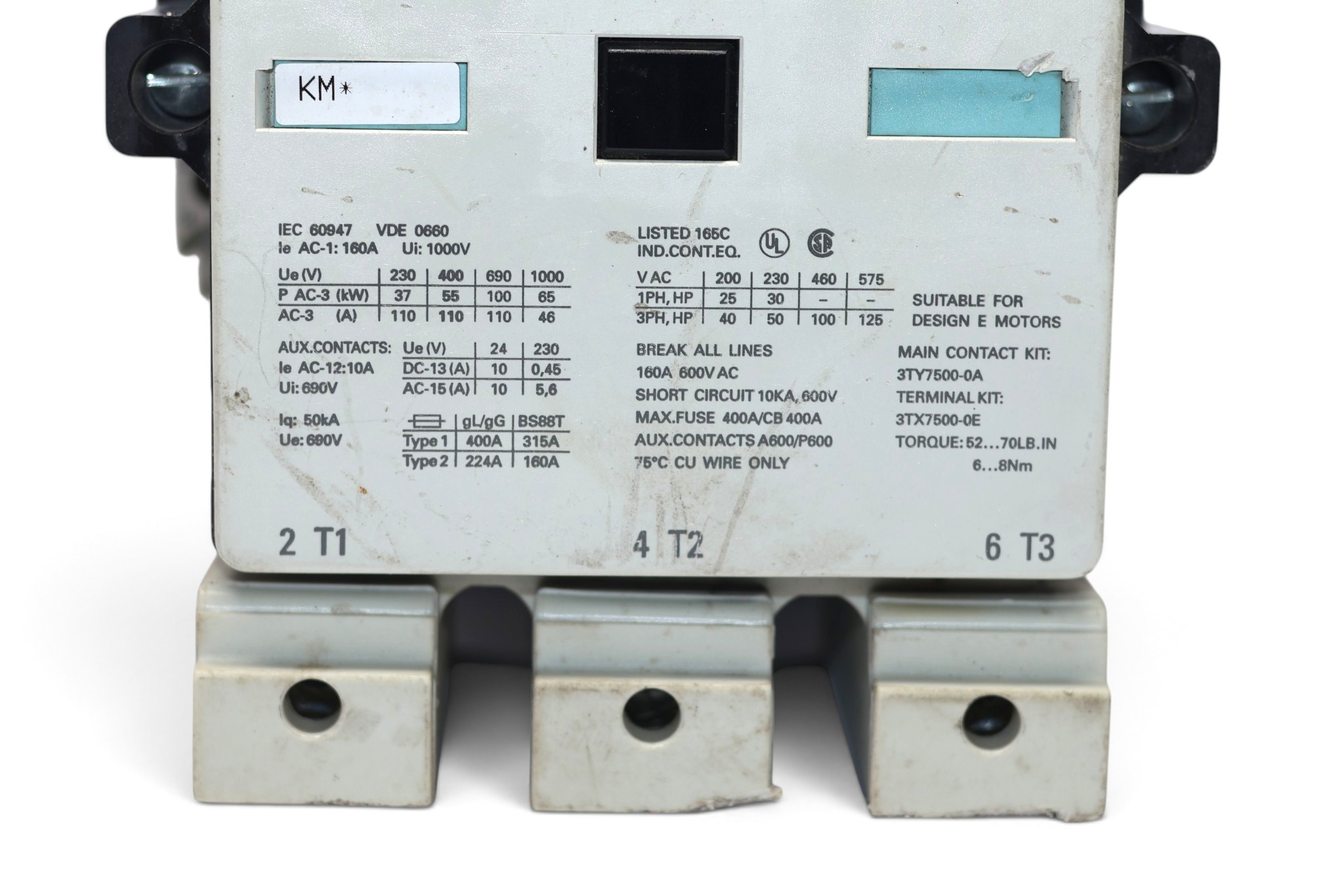 SIEMENS 3TF5022-0AF0 CONTACTOR (110 V) (75 Kw) - Image 3