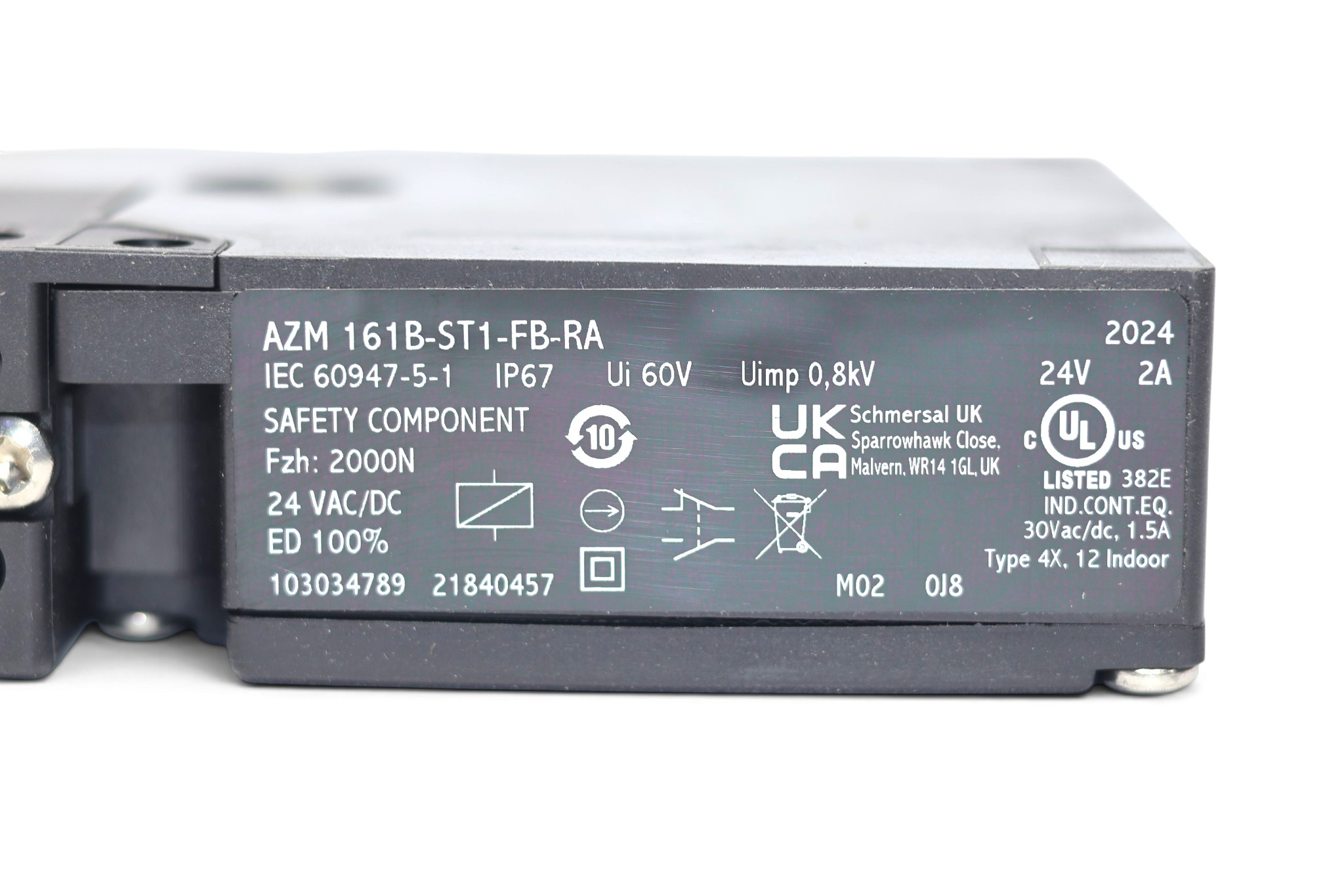 SCHMERSAL AZM 161B-ST1-FB-RA SOLENOID INTERLOCK 103034789 - Image 3