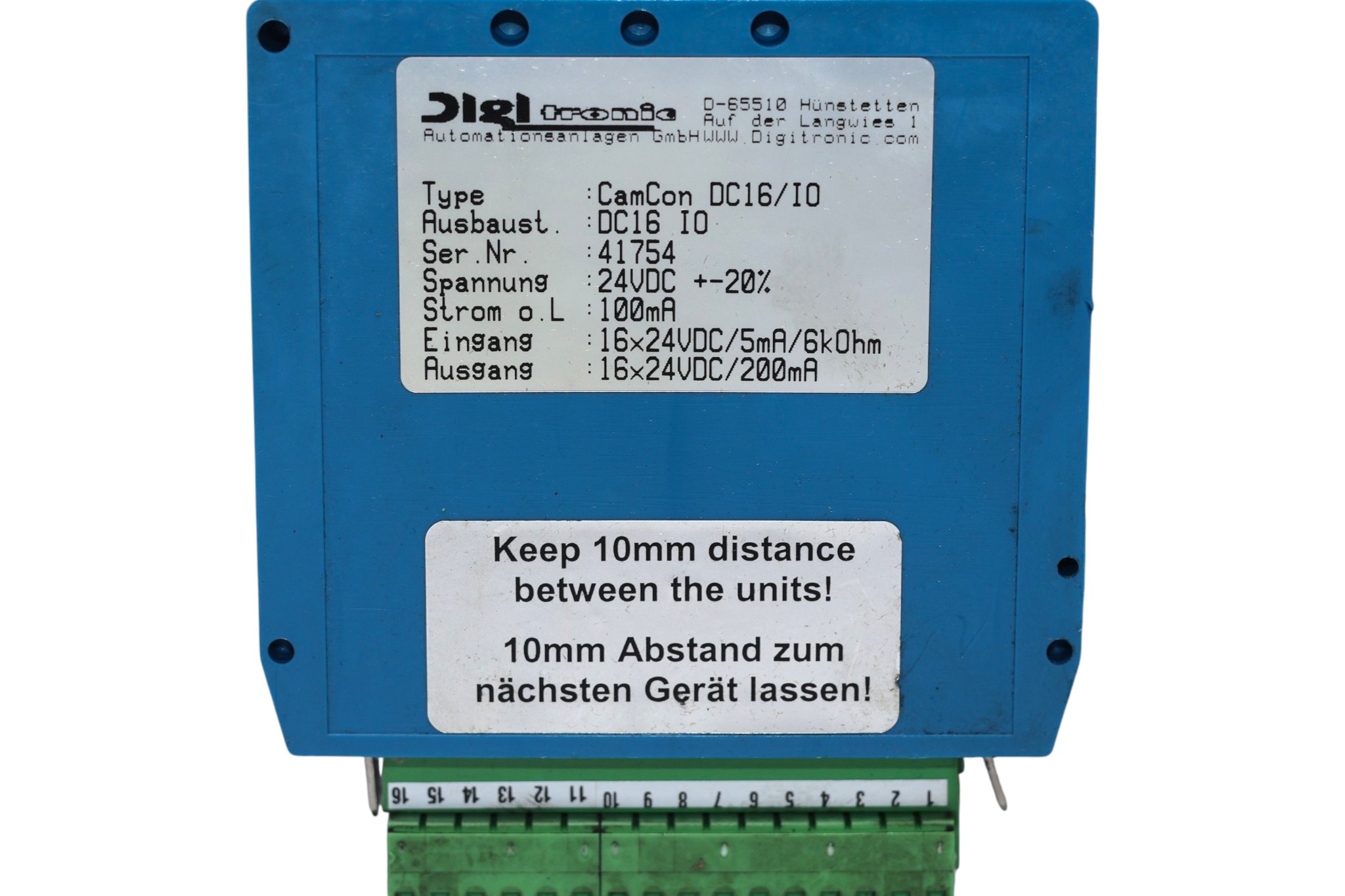 DIGITRONIC CAMCON DC16/IO I/O MODULE - Image 3
