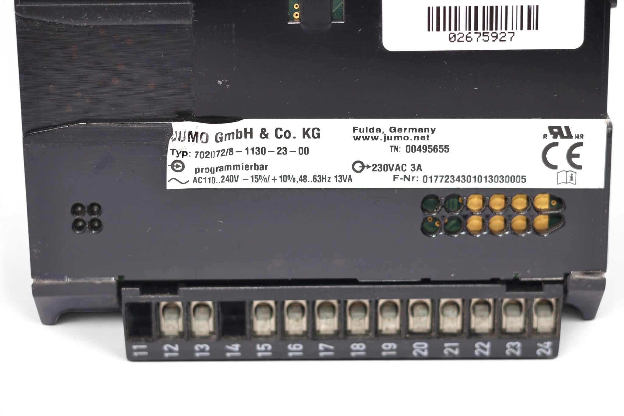 JUMO 702072/8-1130-23-00 TEMPERATURE CONTROLLER - Image 2