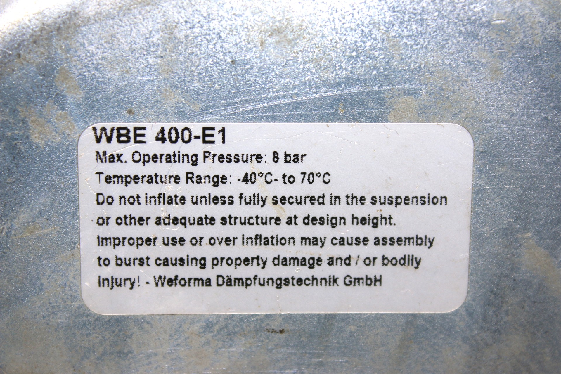 WEFORMA WBE 400-E1 SINGLE CONVOLUTION AIR ACTUATOR - Image 2