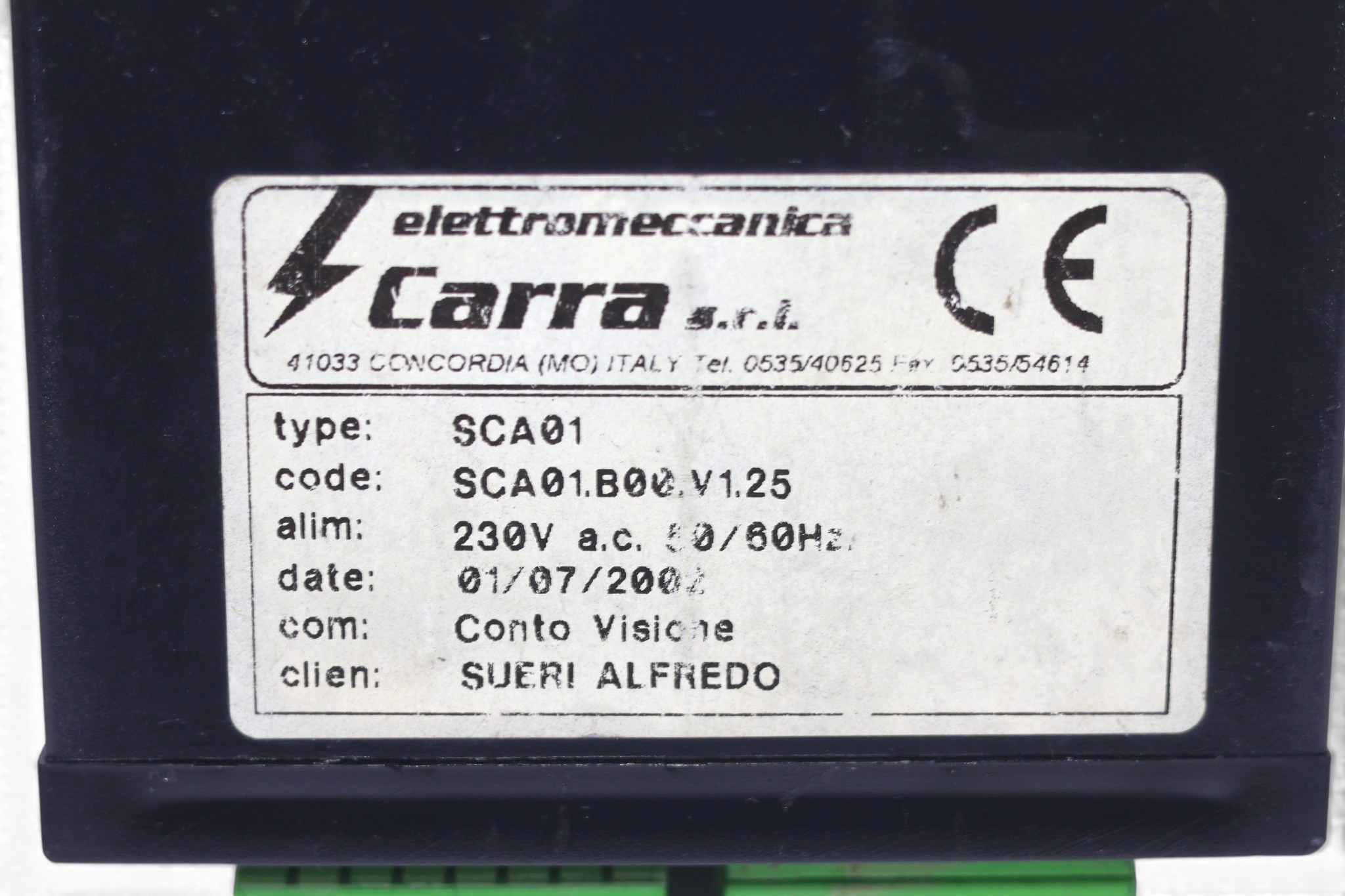CARRA SCA01 TEMPERATURE CONTROLLER SCA01.B00.V1.25 - Image 2