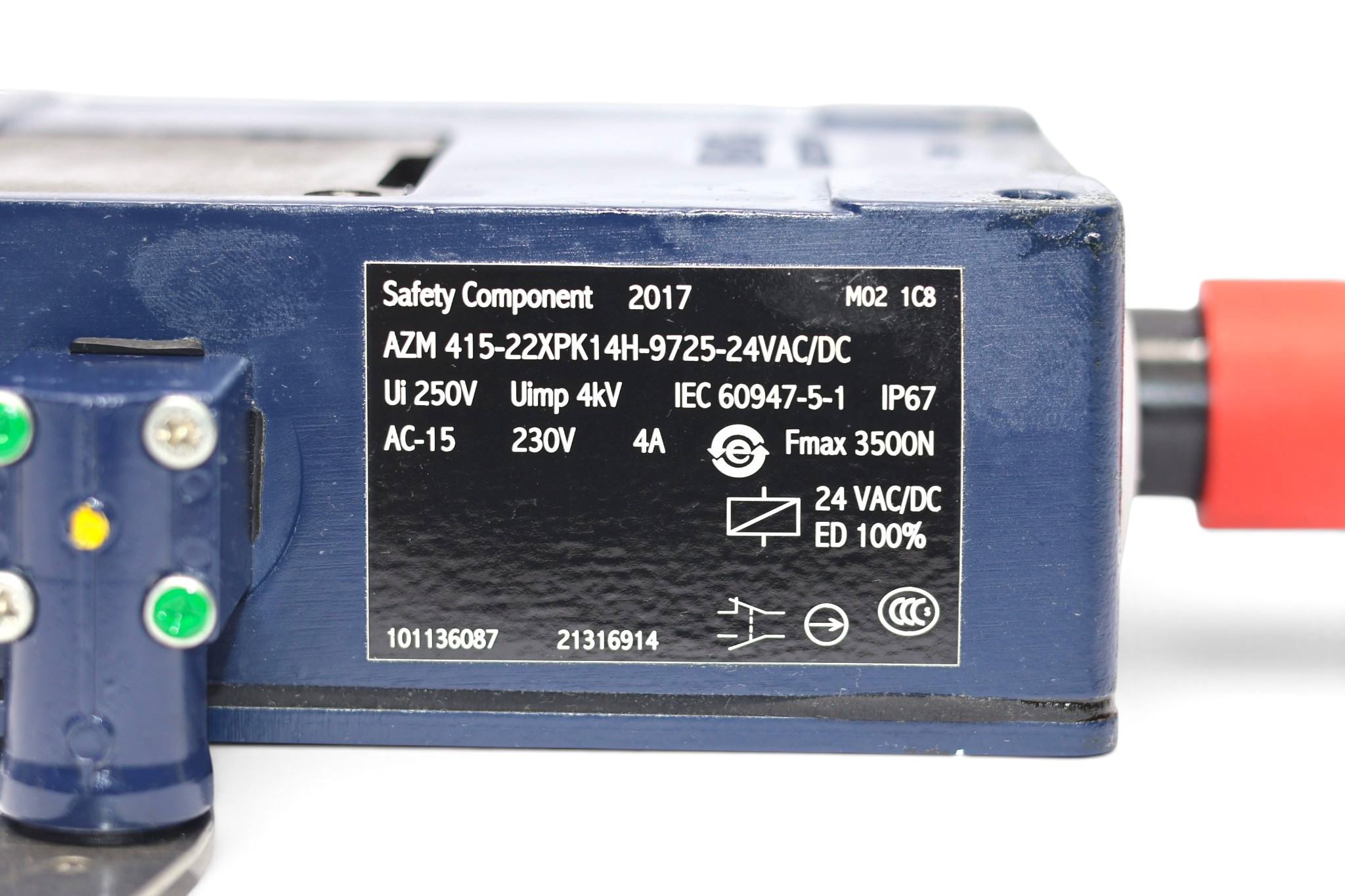 SCHMERSAL AZM 415-22XPK14H-9725 24 VAC/DC SOLENOID INTERLOCK 101136087 - Image 2