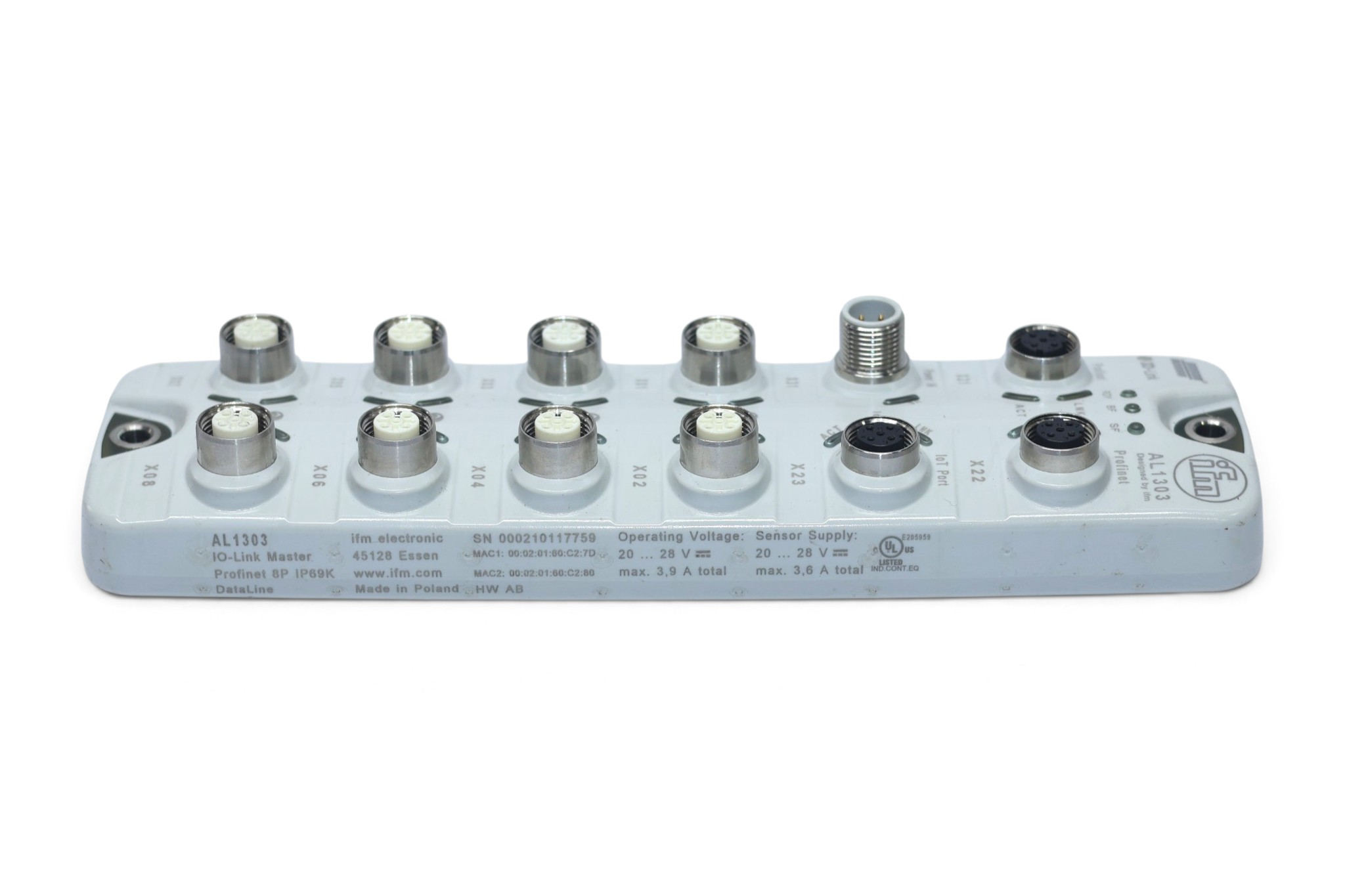 IFM AL1303 IO-LINK MASTER DL PN 8P IP69K - Image 3