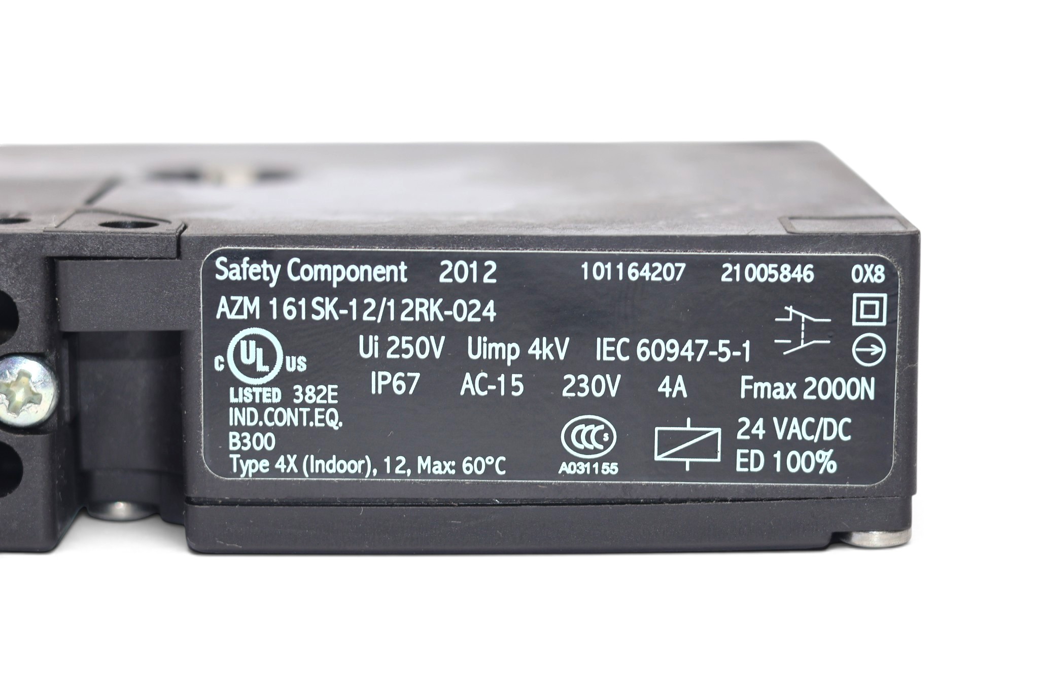 SCHMERSAL AZM 161SK-12/12RK-024 SAFETY SWITCH 101164207 - Image 2