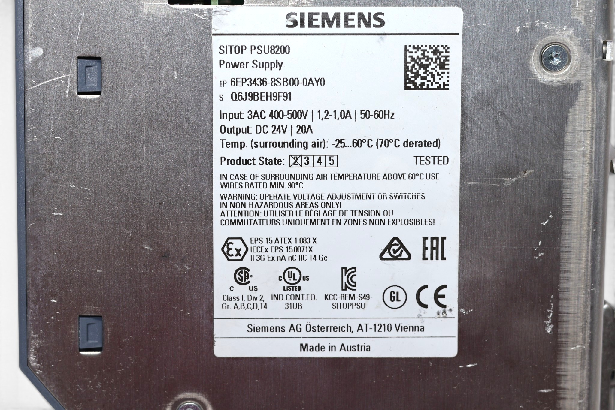 SIEMENS 6EP3436-8SB00-0AY0 POWER SUPPLY PSU8200 - Image 2