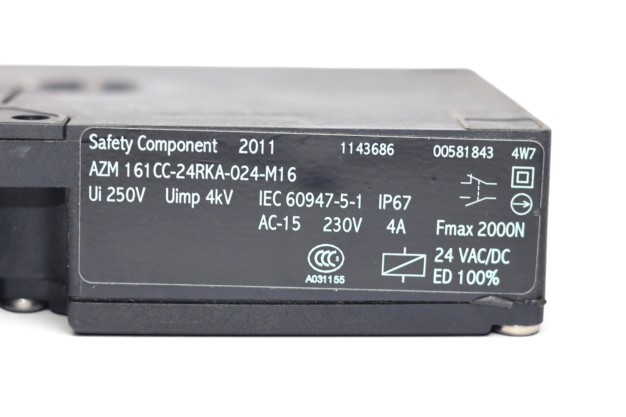 SCHMERSAL AZM 161CC-24RKA-024 M16 SOLENOID INTERLOCK 101143686 - Image 2