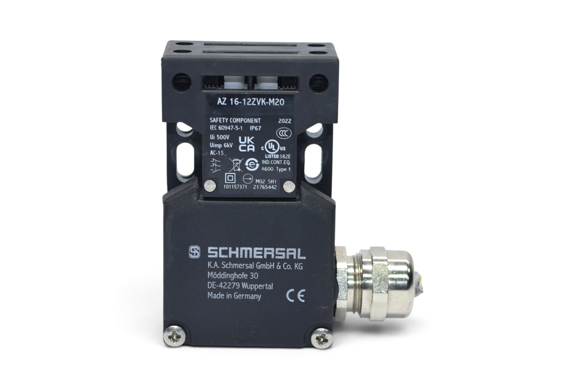 SCHMERSAL AZ 16-12ZVK-M20 SOLENOID INTERLOCK 101157371 - Image 3