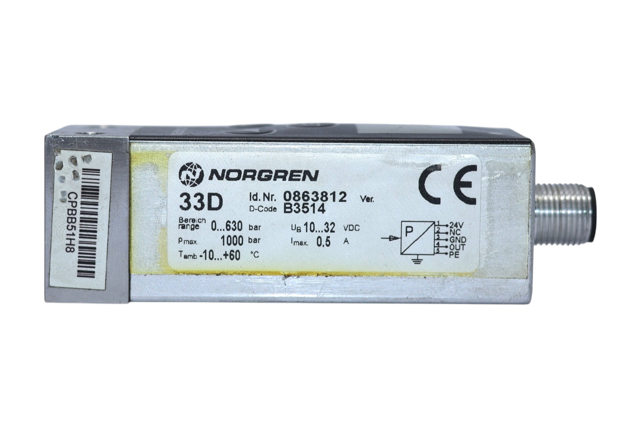 NORGREN 0863812 PRESSURE SWITCH 33D (0…630 bar) - Image 2