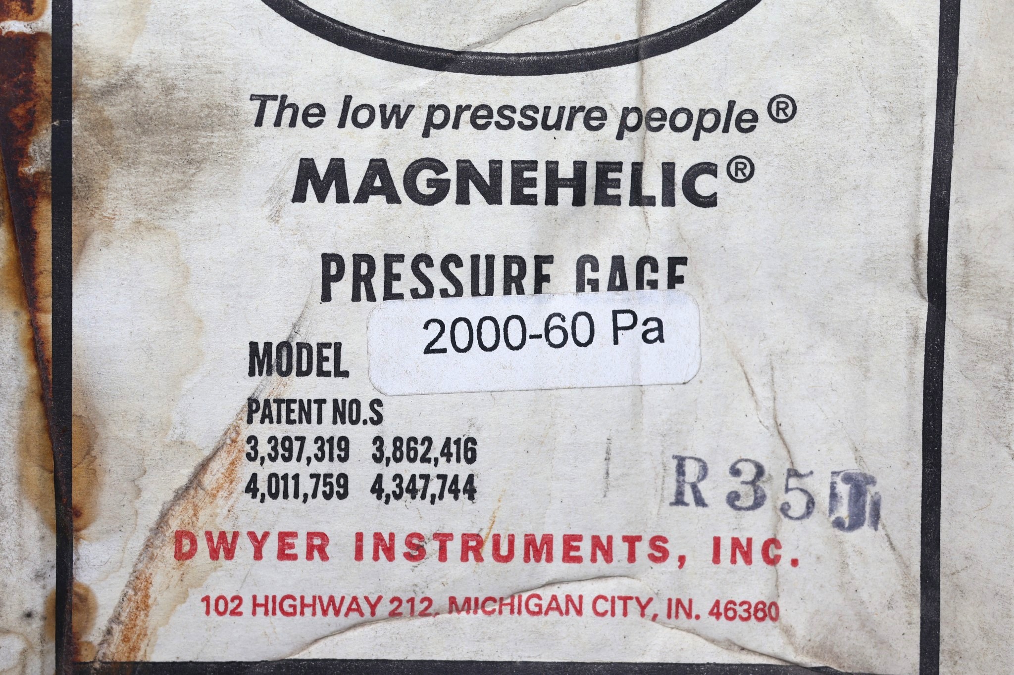 MAGNEHELIC 2000-60PAC DIFFERENTIAL PRESSURE GAUGE - Image 2