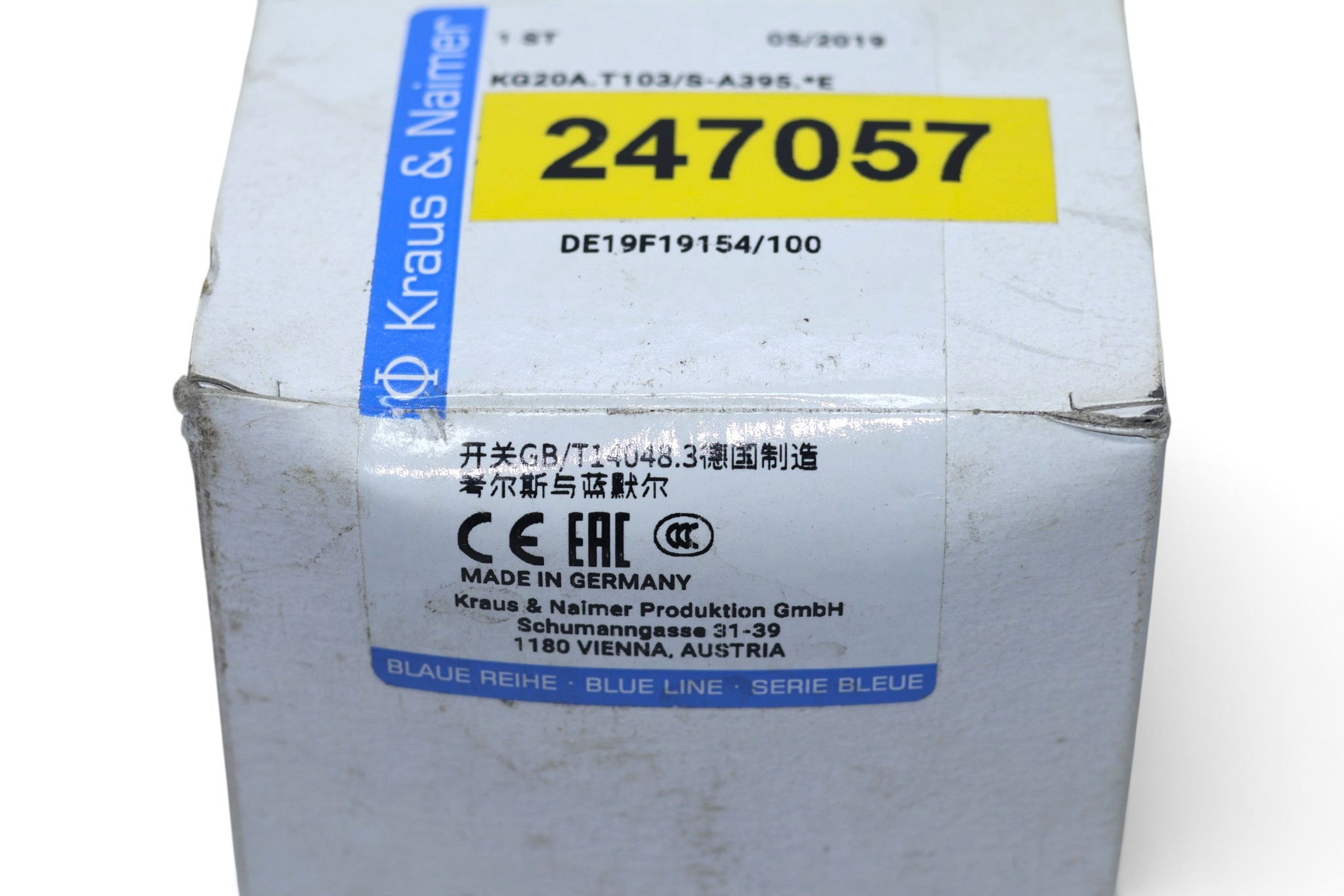 KRAUS & NAIMER KG20A.T103/S-A395.*E SWITCH DISCONNECTOR DE19F19154/100 - Image 3