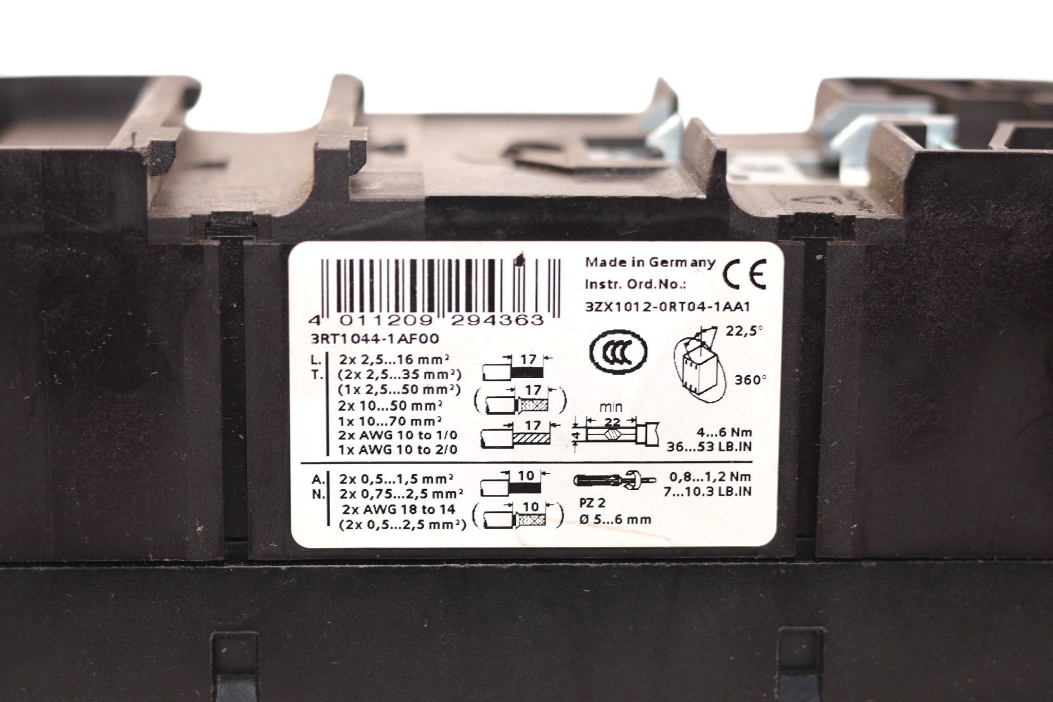 SIEMENS 3RT1044-1AF00 CONTACTOR (110 V) (30 Kw) - Image 4