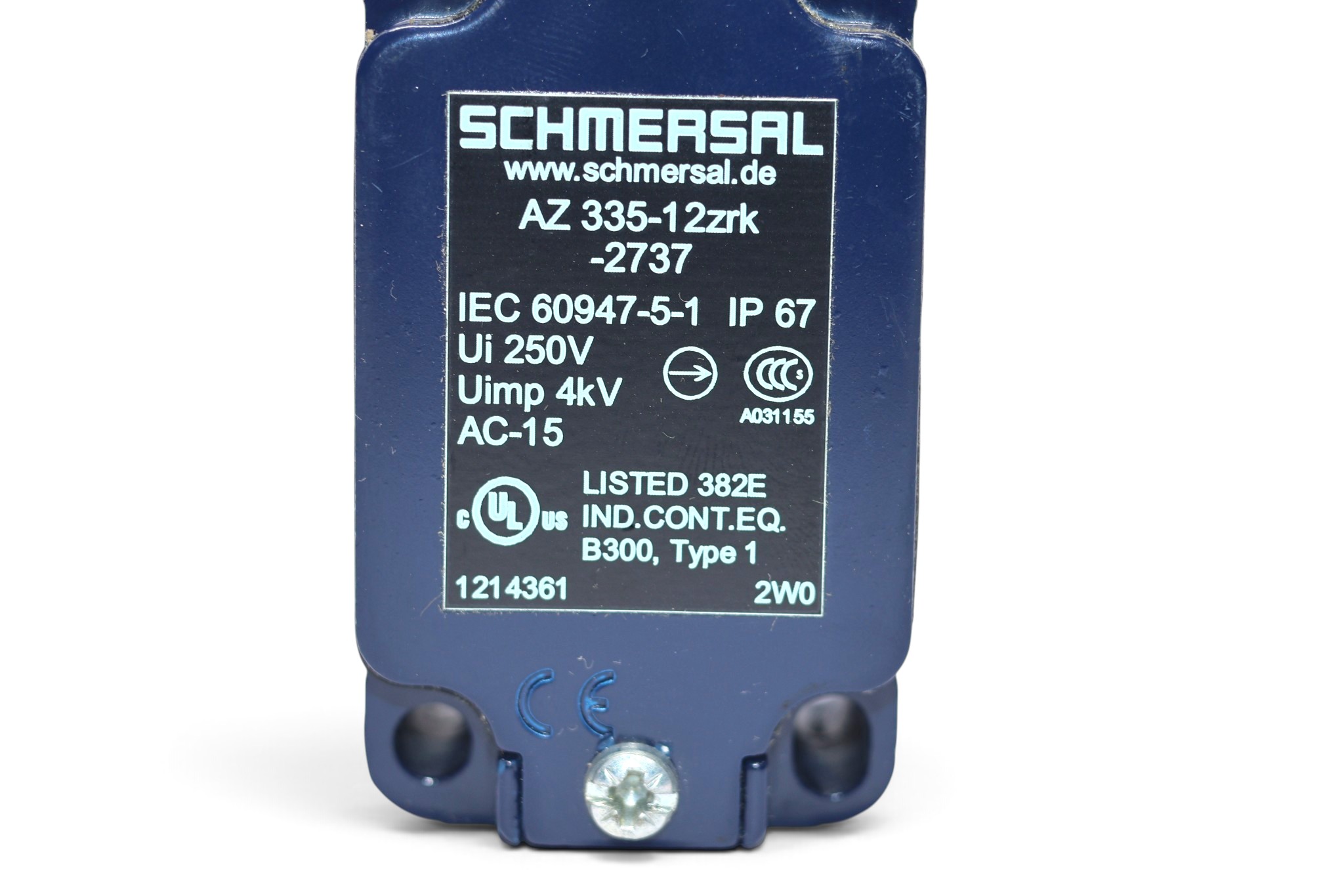 SCHMERSAL AZ 335-12ZRK-2737 SAFETY SWITCH 101214361 - Image 2