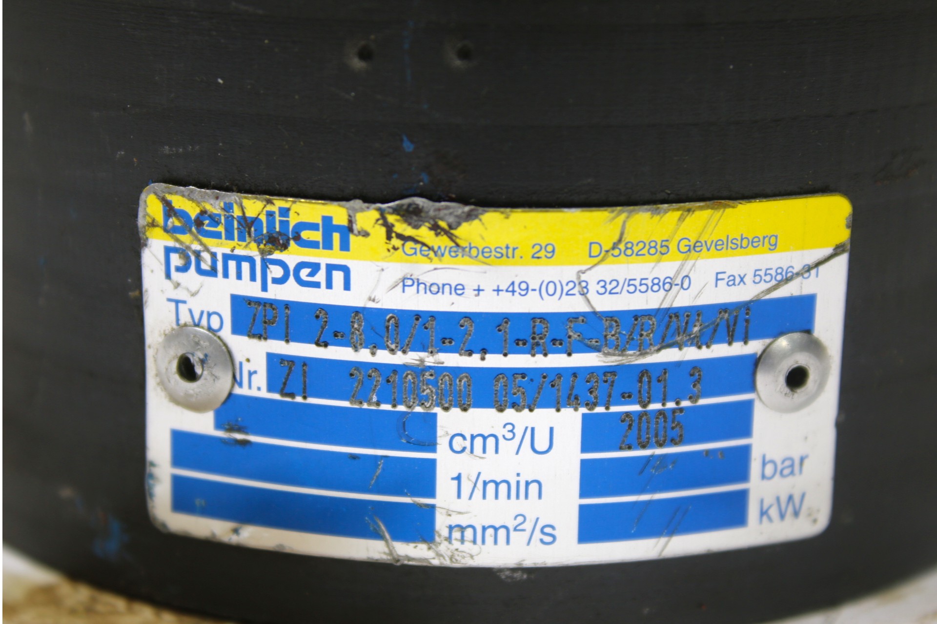 BEINLICH ZPI 2-8.0/1-2.1-R-F-B/R/V1/V1 INTERNAL GEAR PUMP - Image 2