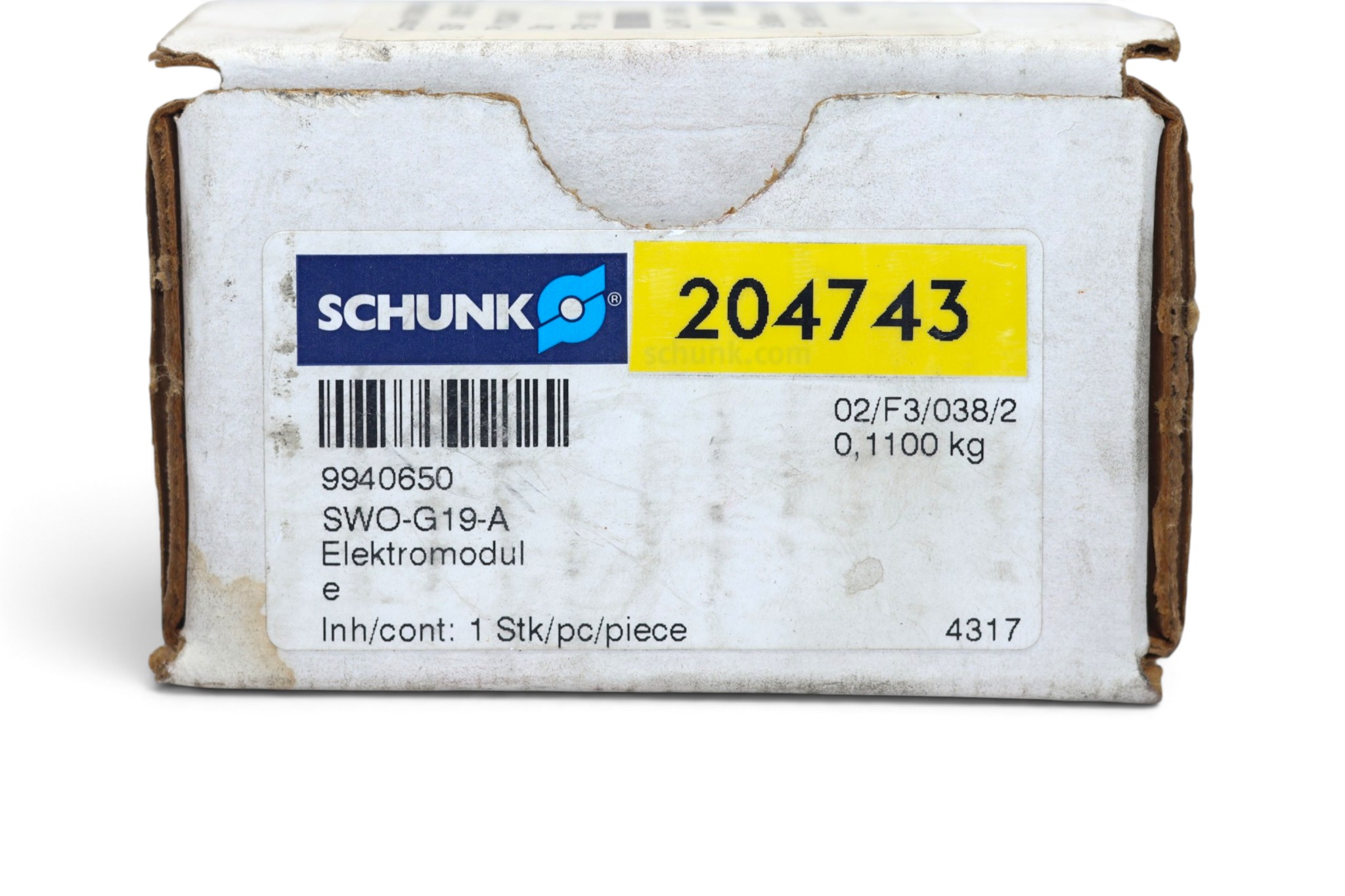 SCHUNK SWO-G19-A ELECTRIC FEED-THROUGH MODULE 9940650 - Image 2
