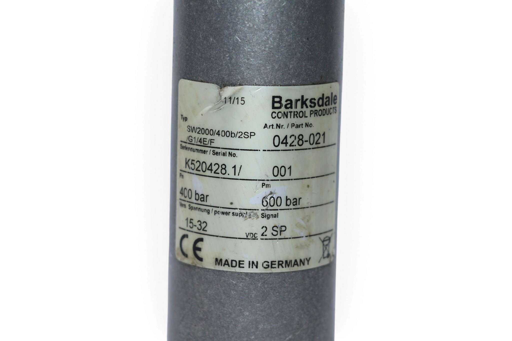 BARKSDALE SW2000/400B/2SP/G1/4E/F DIGITAL PRESSURE SWITCH 0428-021 - Image 2