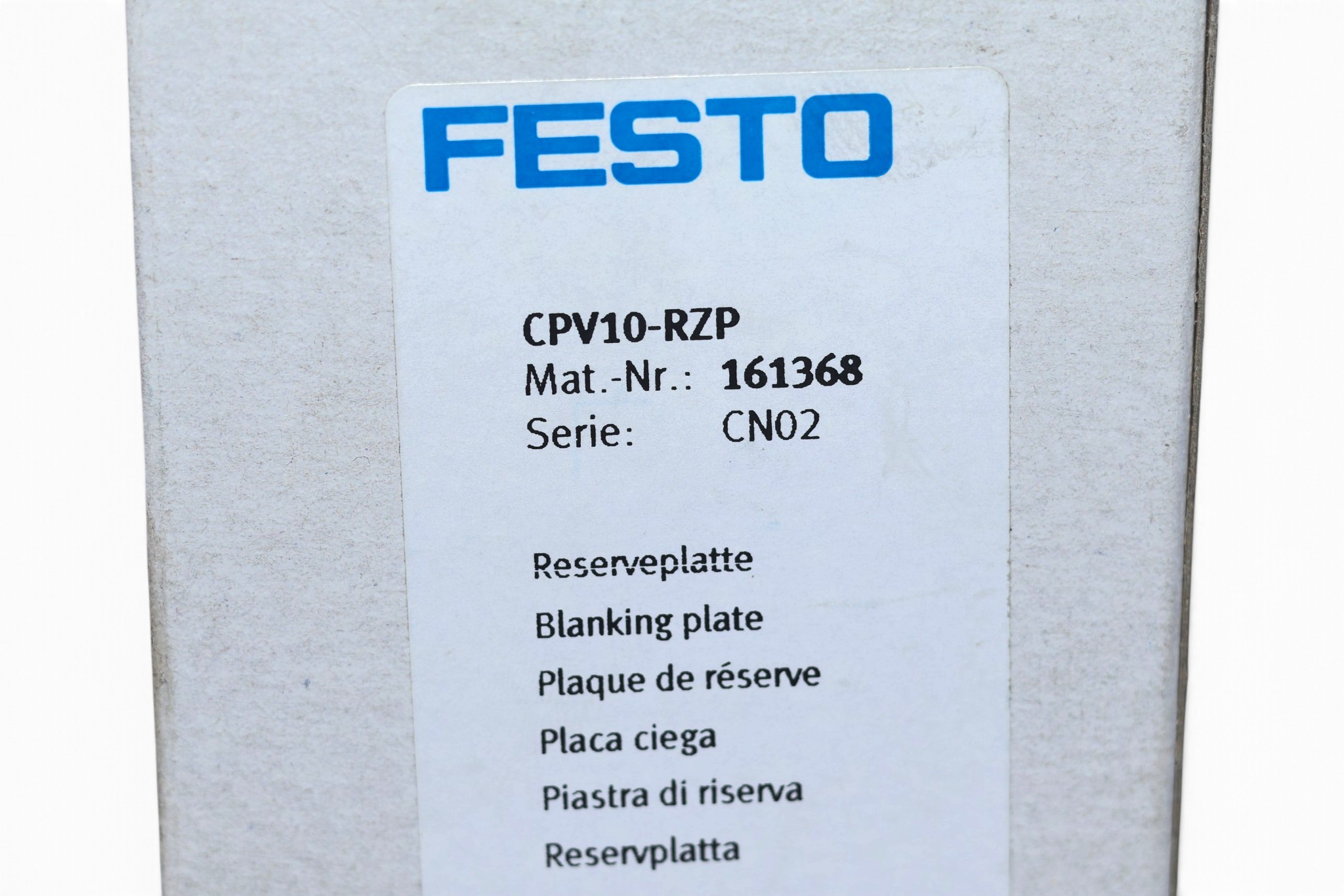 FESTO CPV10-RZP BLANKING PLATE 161368 - Image 2