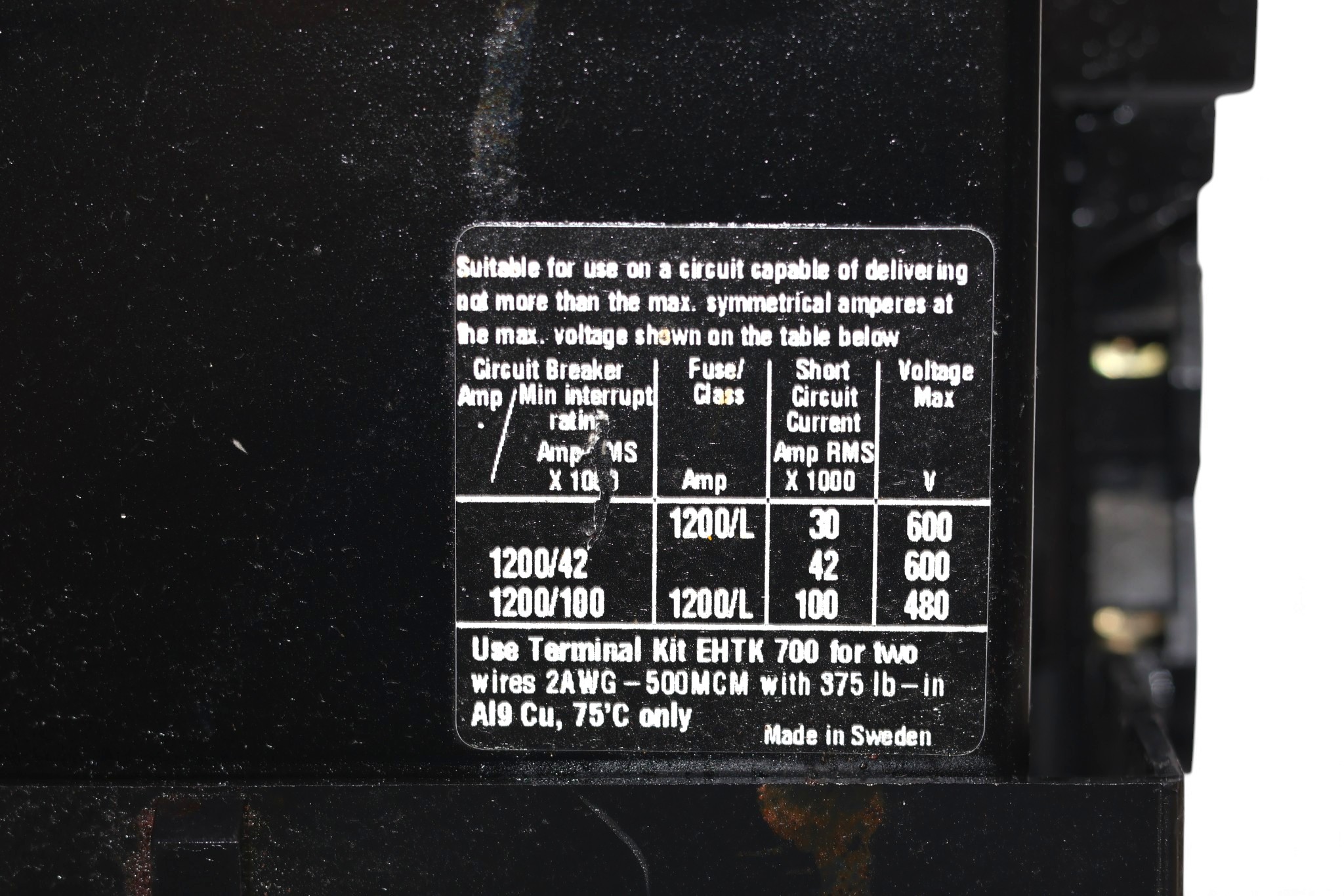 ABB EH700 MAGNETIC CONTACTOR 220V (370 Kw) - Image 2
