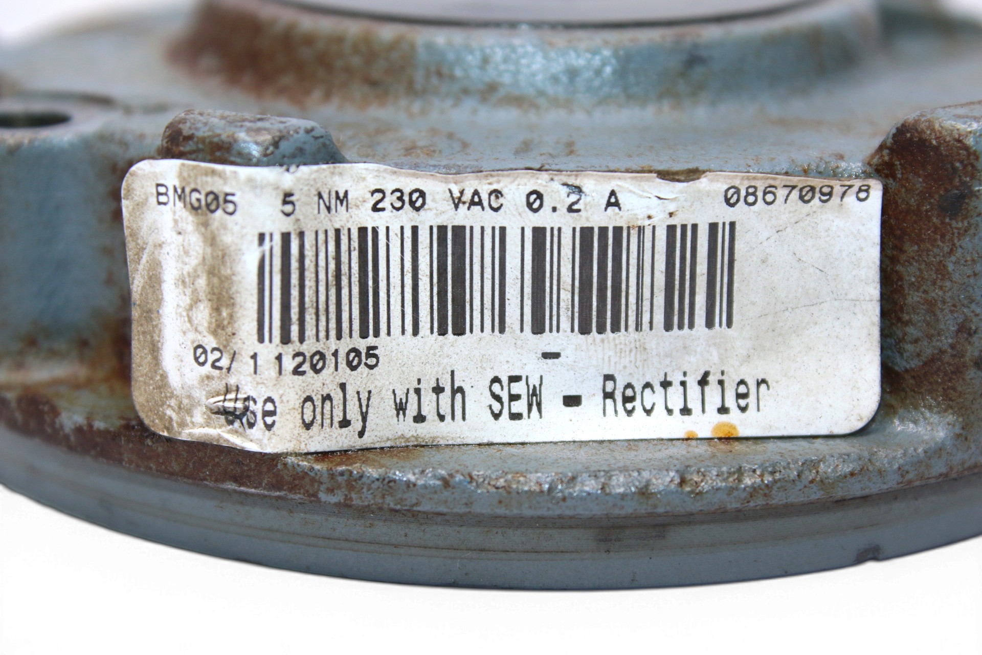 SEW BMG05 230VAC 5Nm ELECTRIC BRAKE COIL 08670978 - Image 2
