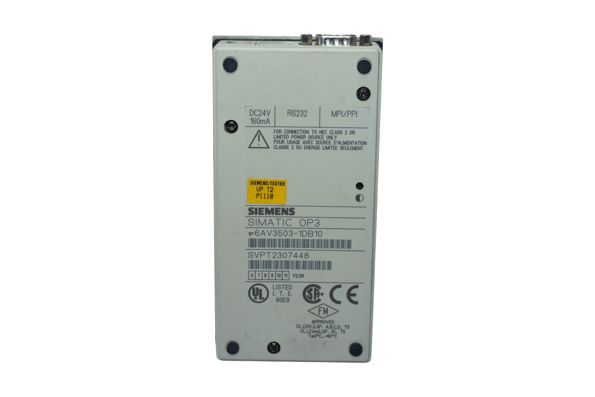 SIEMENS 6AV3503-1DB10 OPERATOR PANEL OP3 - Image 4